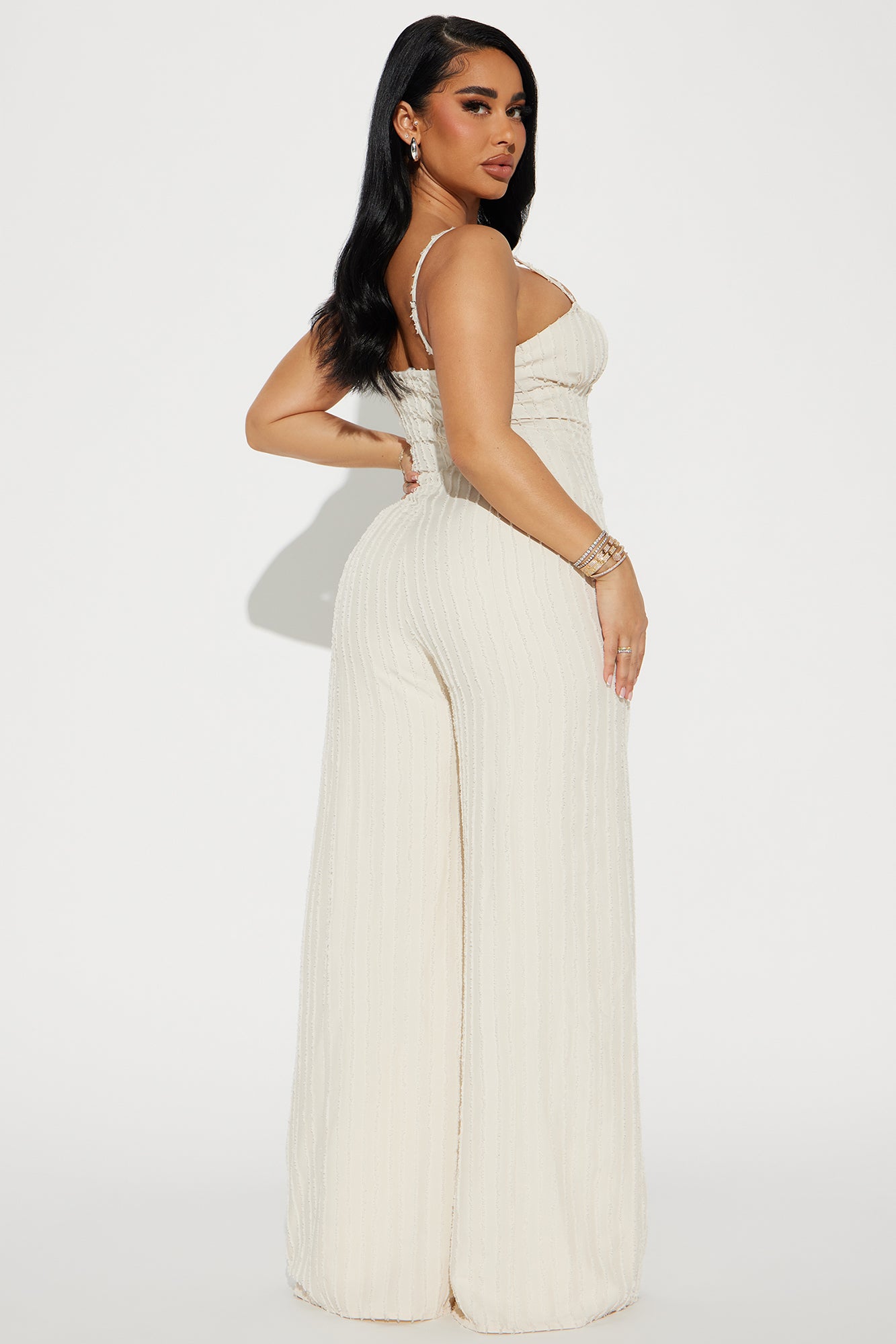 Endless Mimosas Textured Jumpsuit - Cream - Image 3