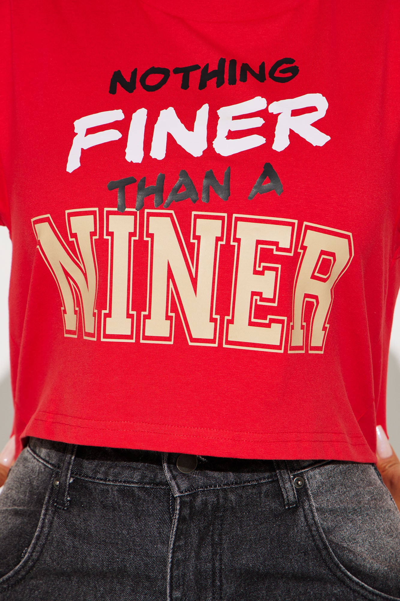 Nothing Finer Than A Niner Crop Top - Red - Image 4