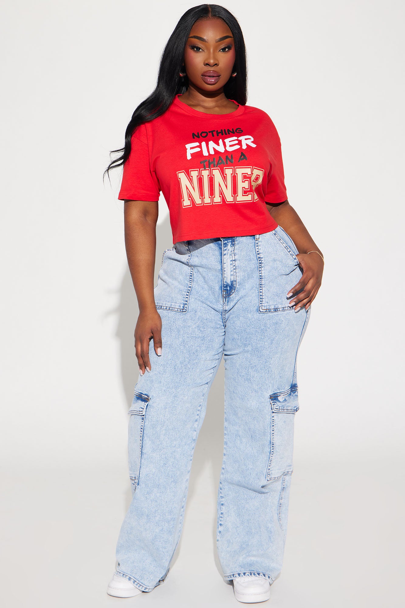 Nothing Finer Than A Niner Crop Top - Red - Image 6