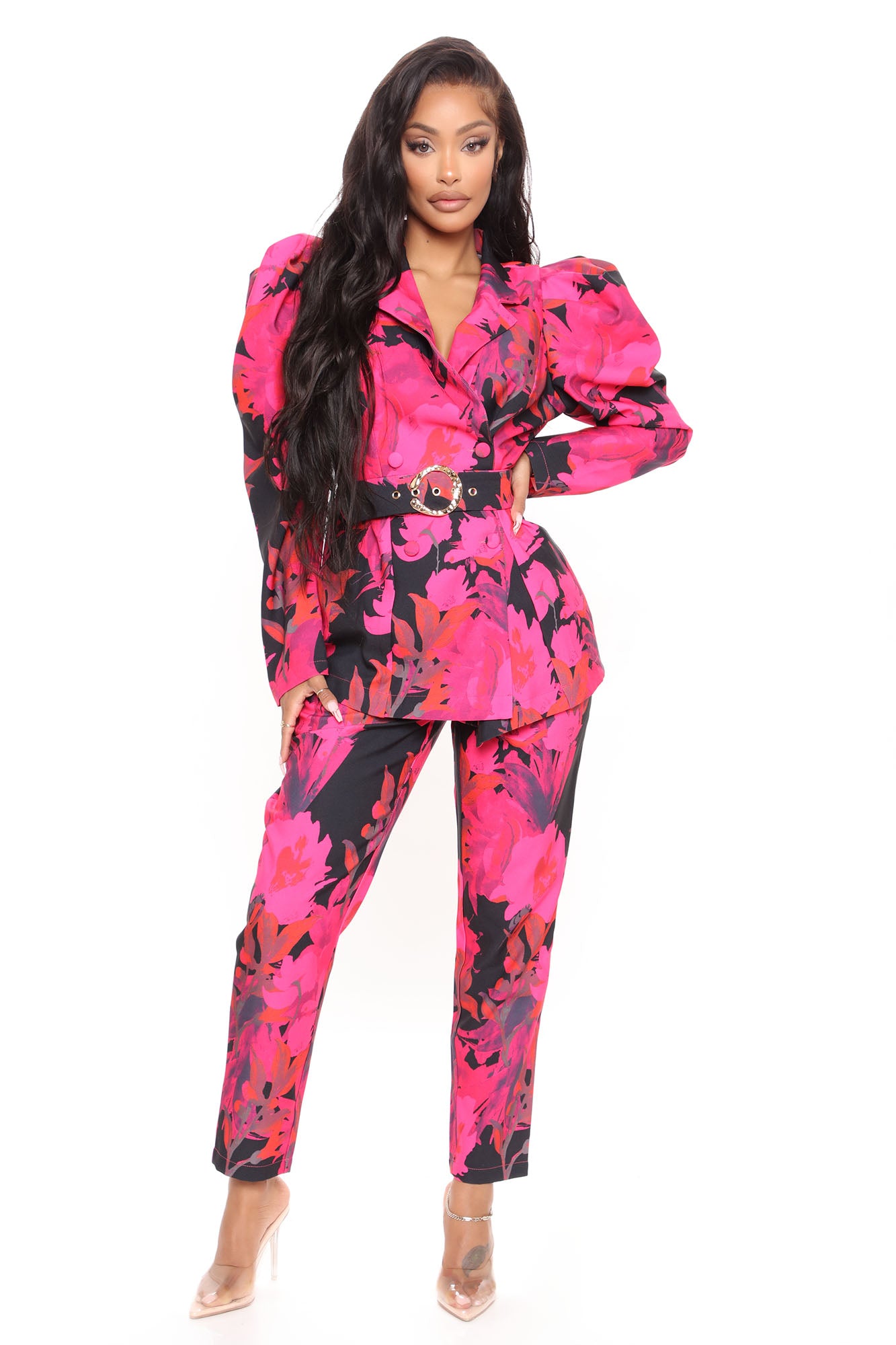 Best For Last Floral Blazer Set - Pink/combo - Image 3