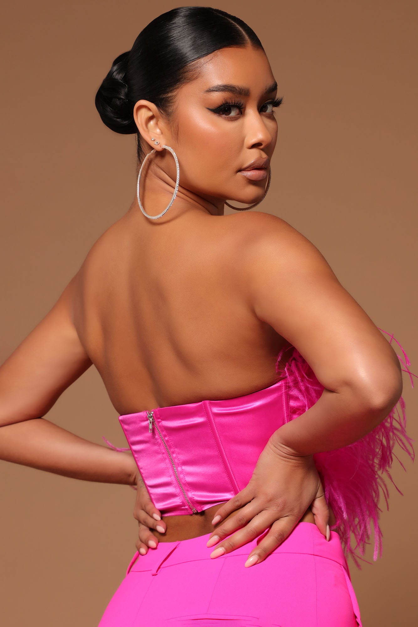 Asalia Feathered Top - Hot Pink - Image 5