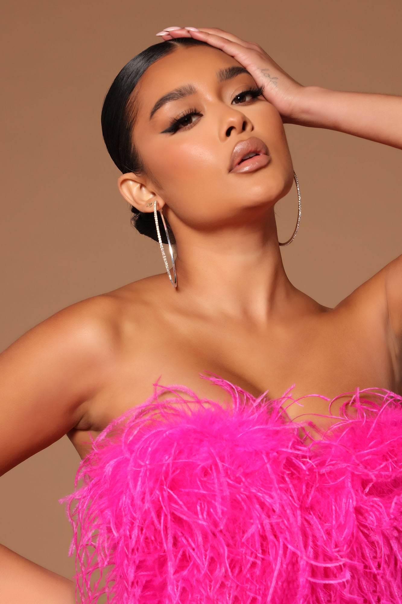 Asalia Feathered Top - Hot Pink - Image 3