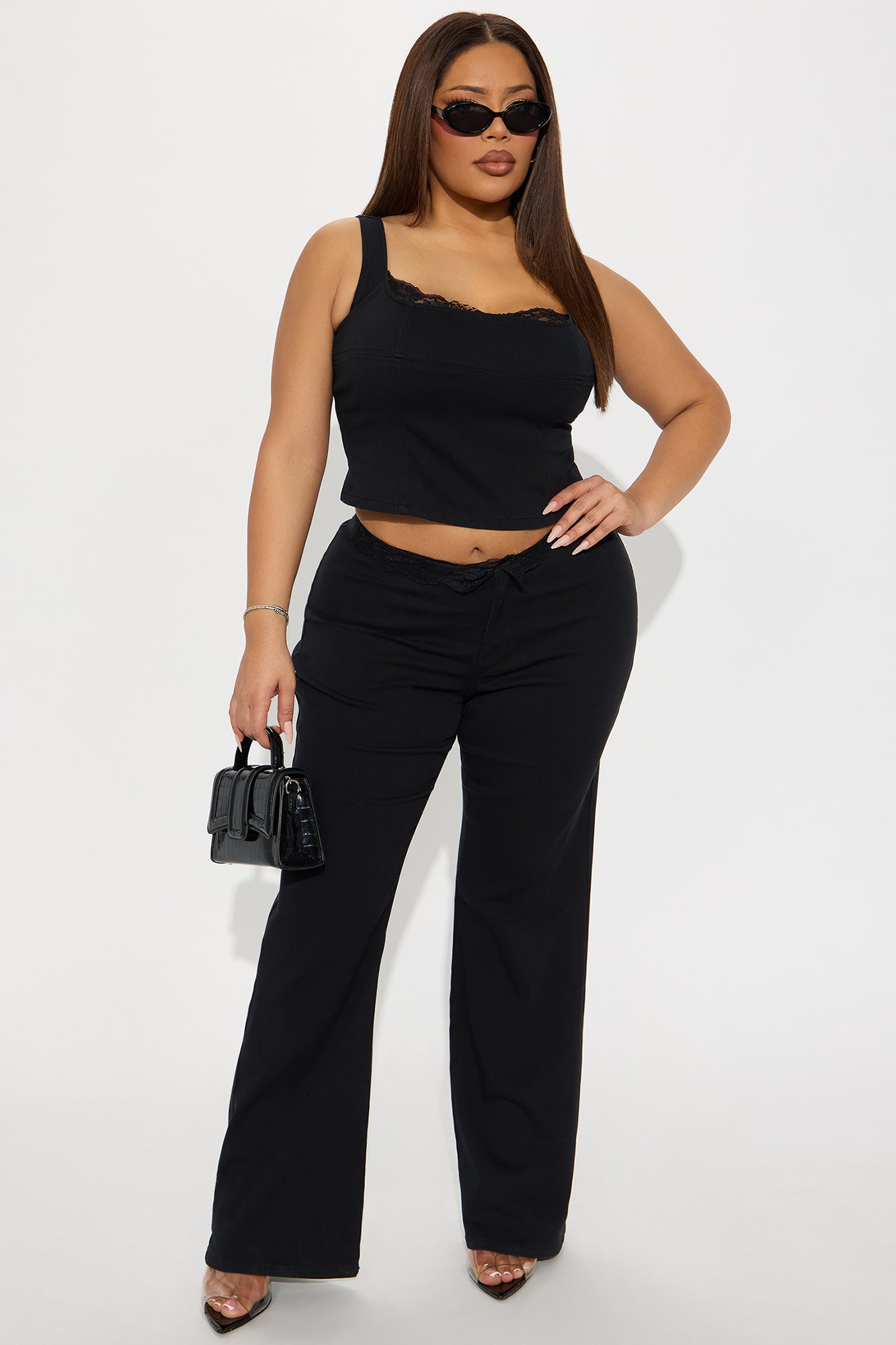 Sweet Echo Denim Pant Set - Black - Image 4