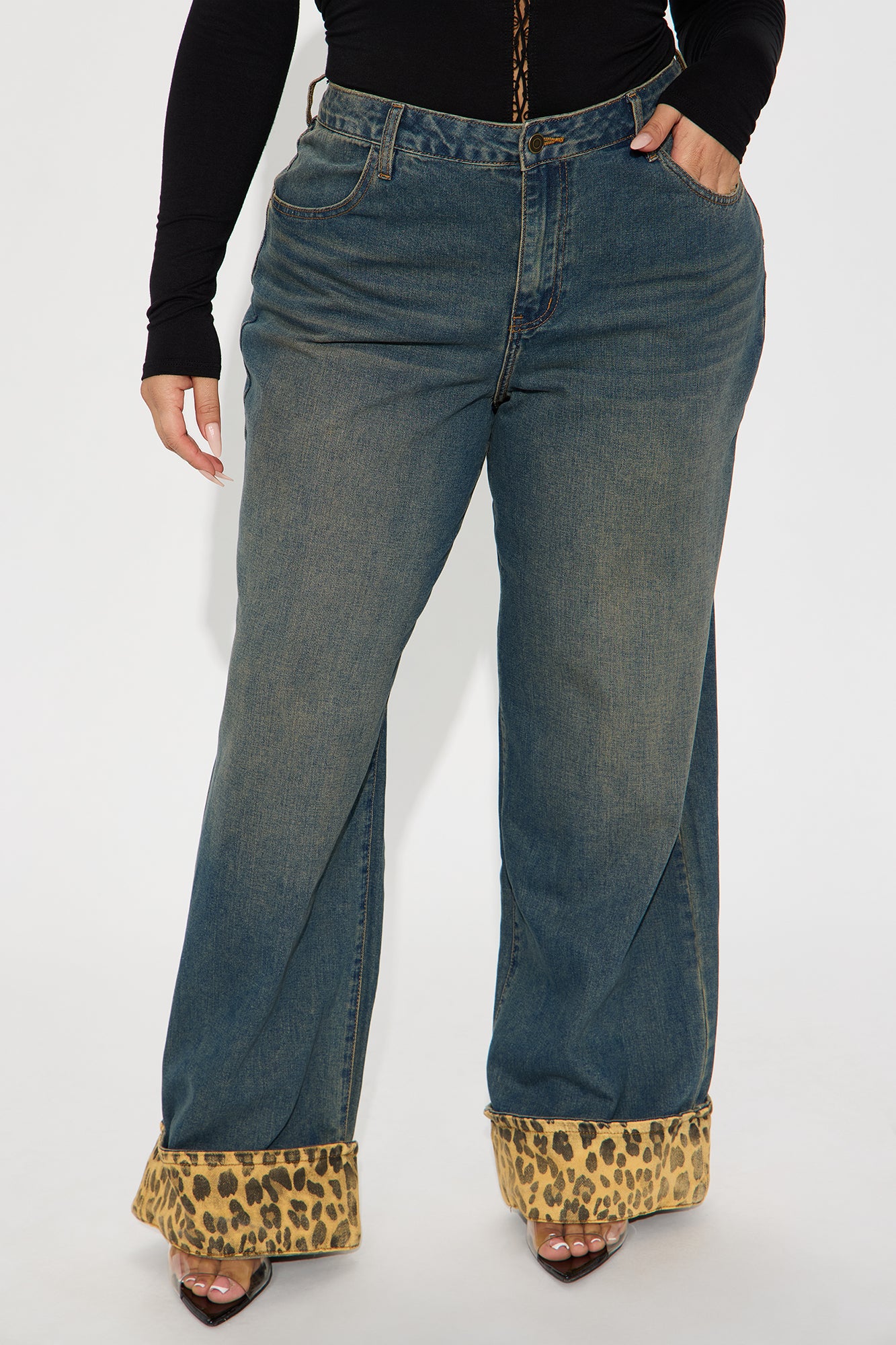 Prowling Around Non Stretch Cuffed Wide Leg Jeans - Vintage Wash - Image 5