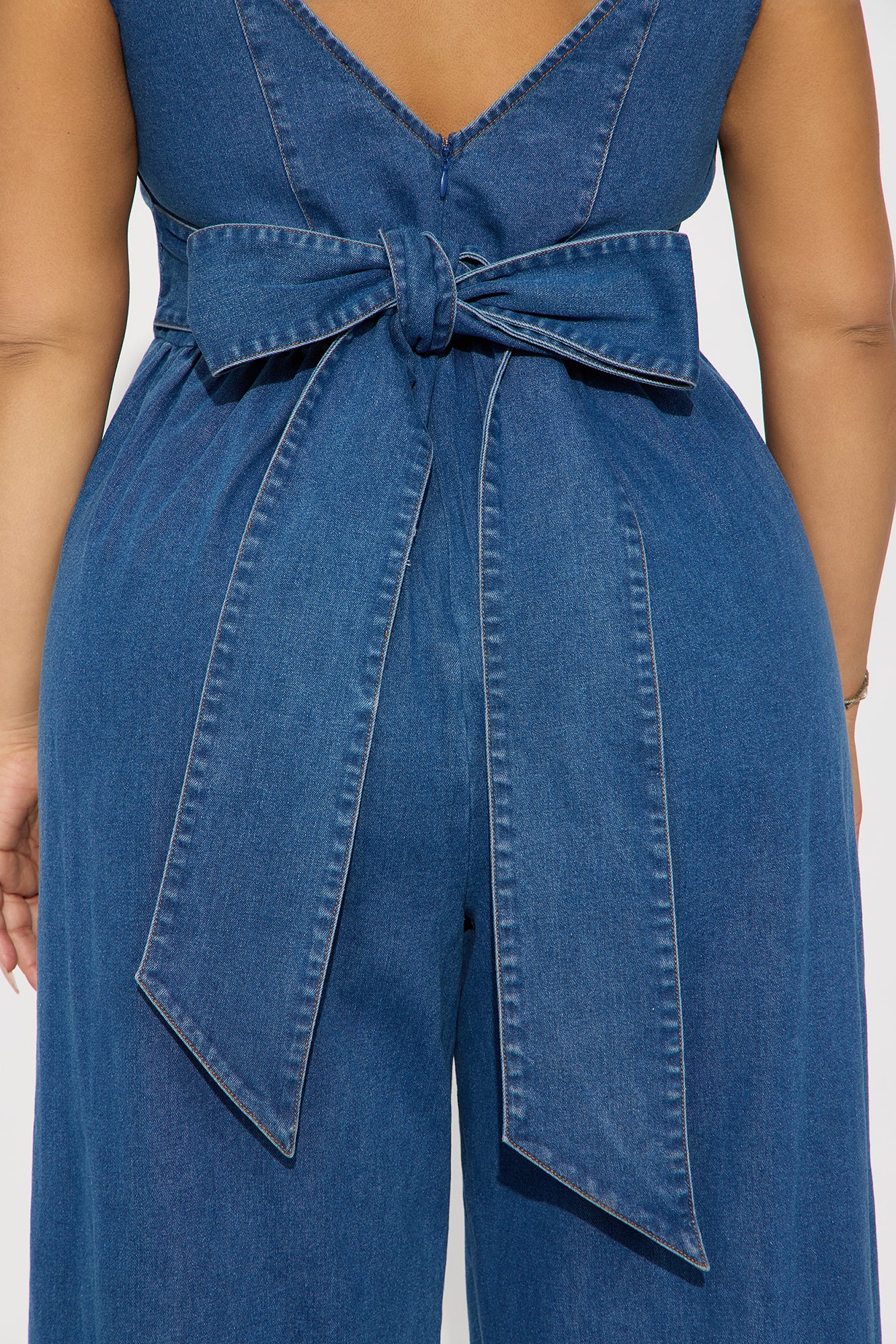 Soft Girl Era Denim Jumpsuit - Medium Wash - Image 7
