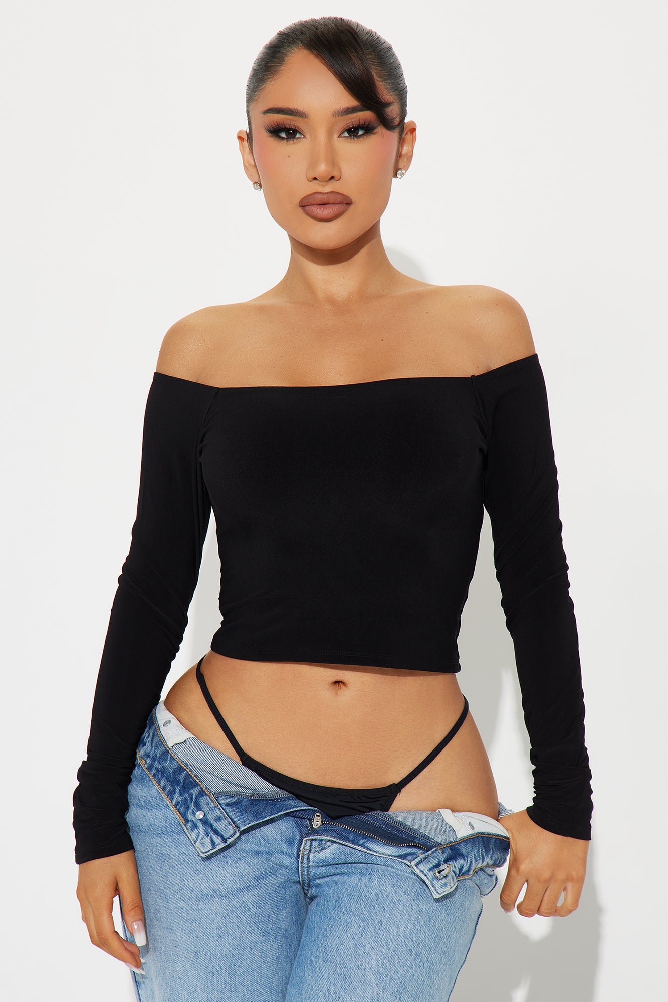 Lick Me Charm Back Thong Panty - Black - Image 3