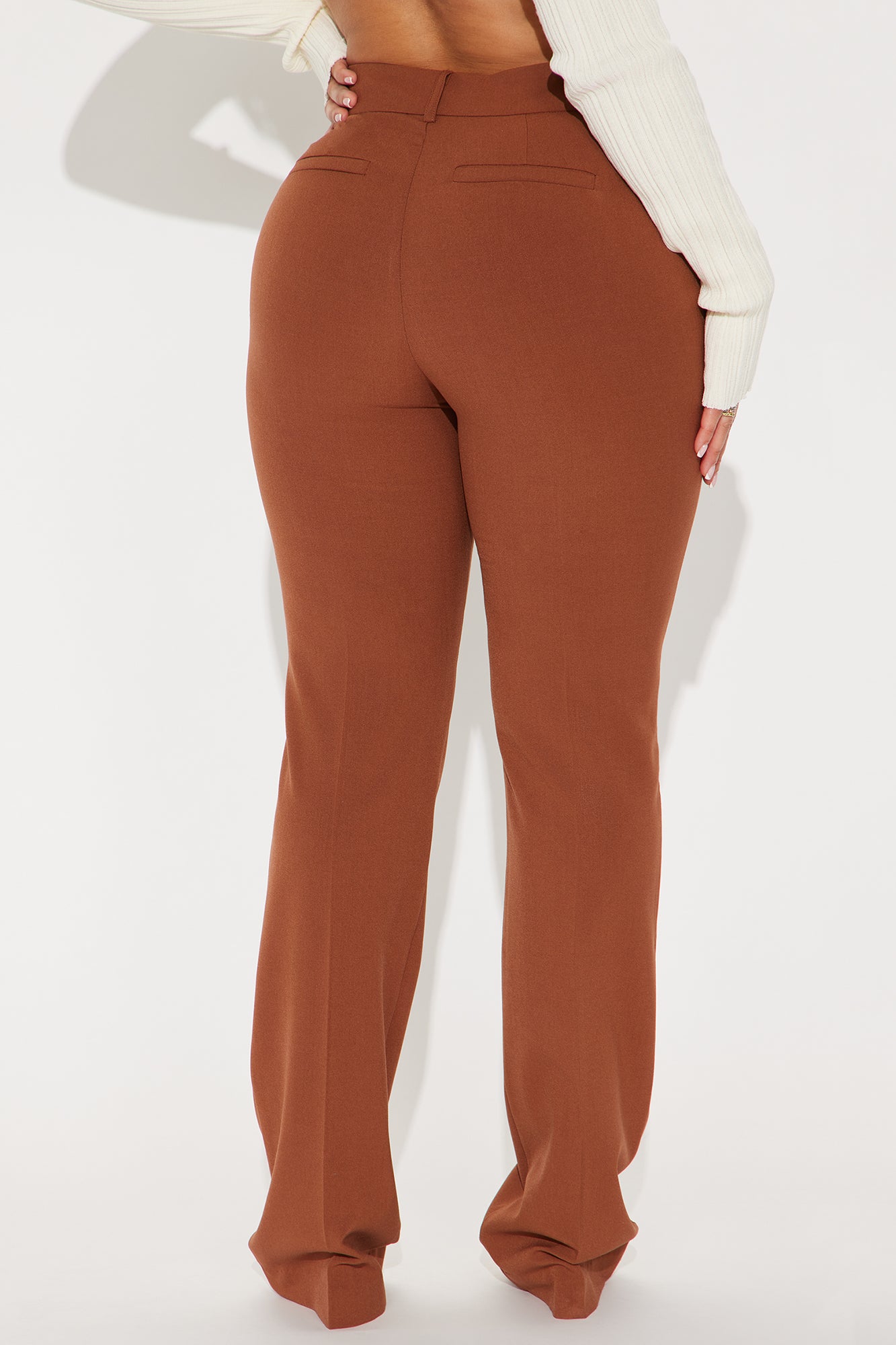 Tasha Dressy High Rise Pants - Mocha - Image 3
