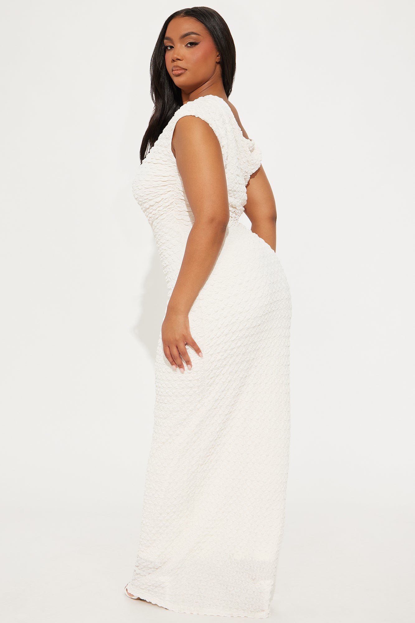 Shelby Textured Maxi Dress - Cream - Image 6