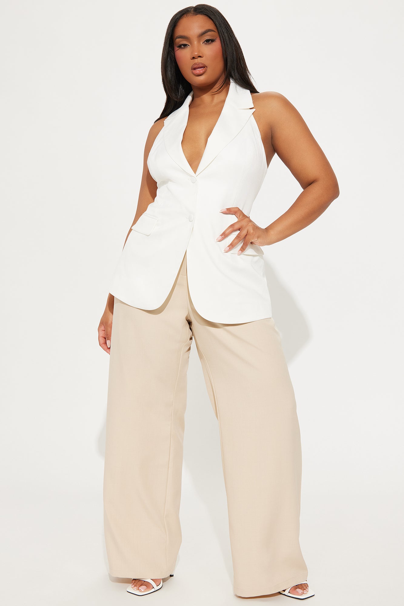Angelica Straight Leg Trouser - Tan - Image 4