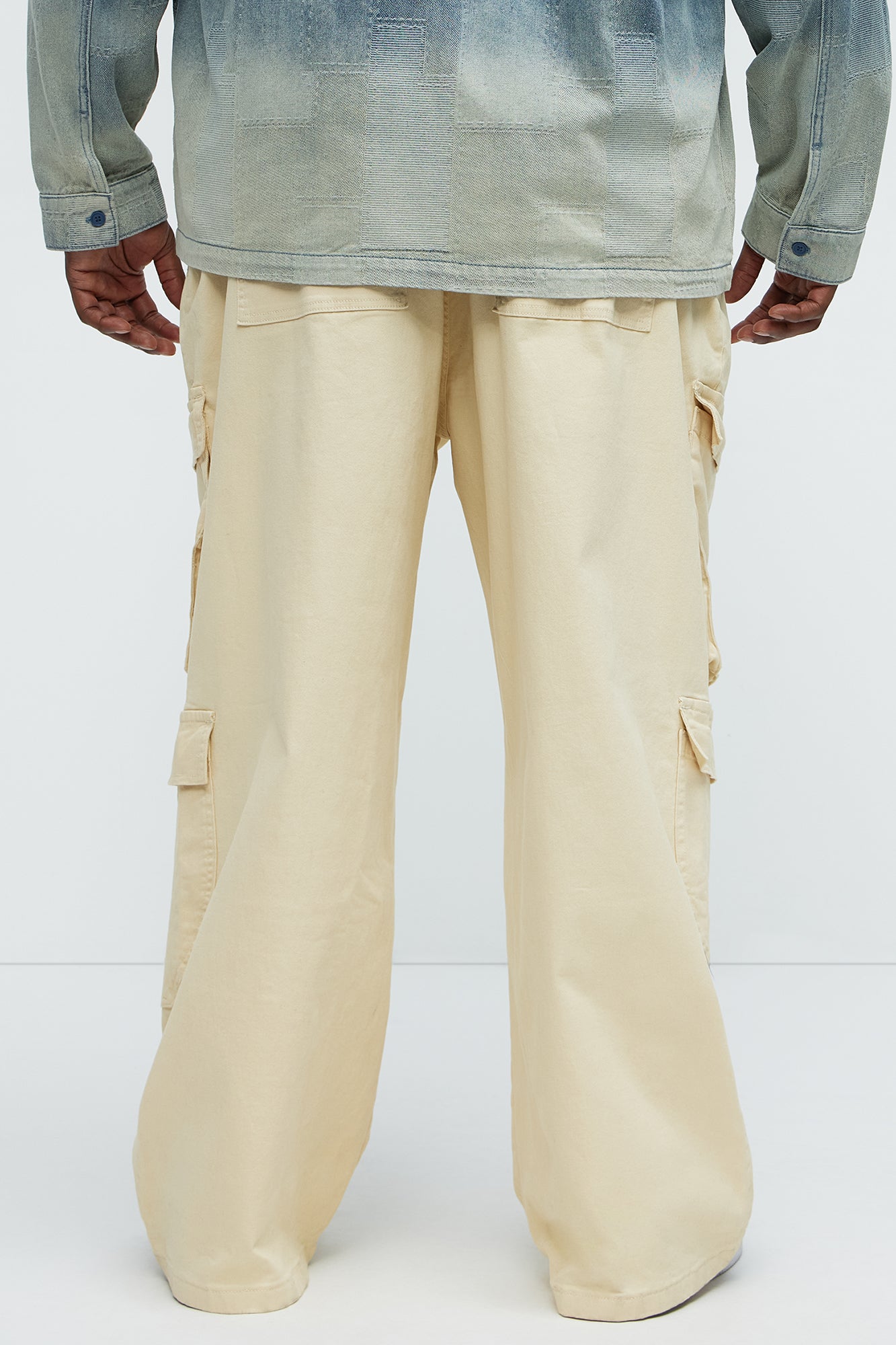 Exposed Zip Tech Baggy Cargo Pants - Khaki - Image 9