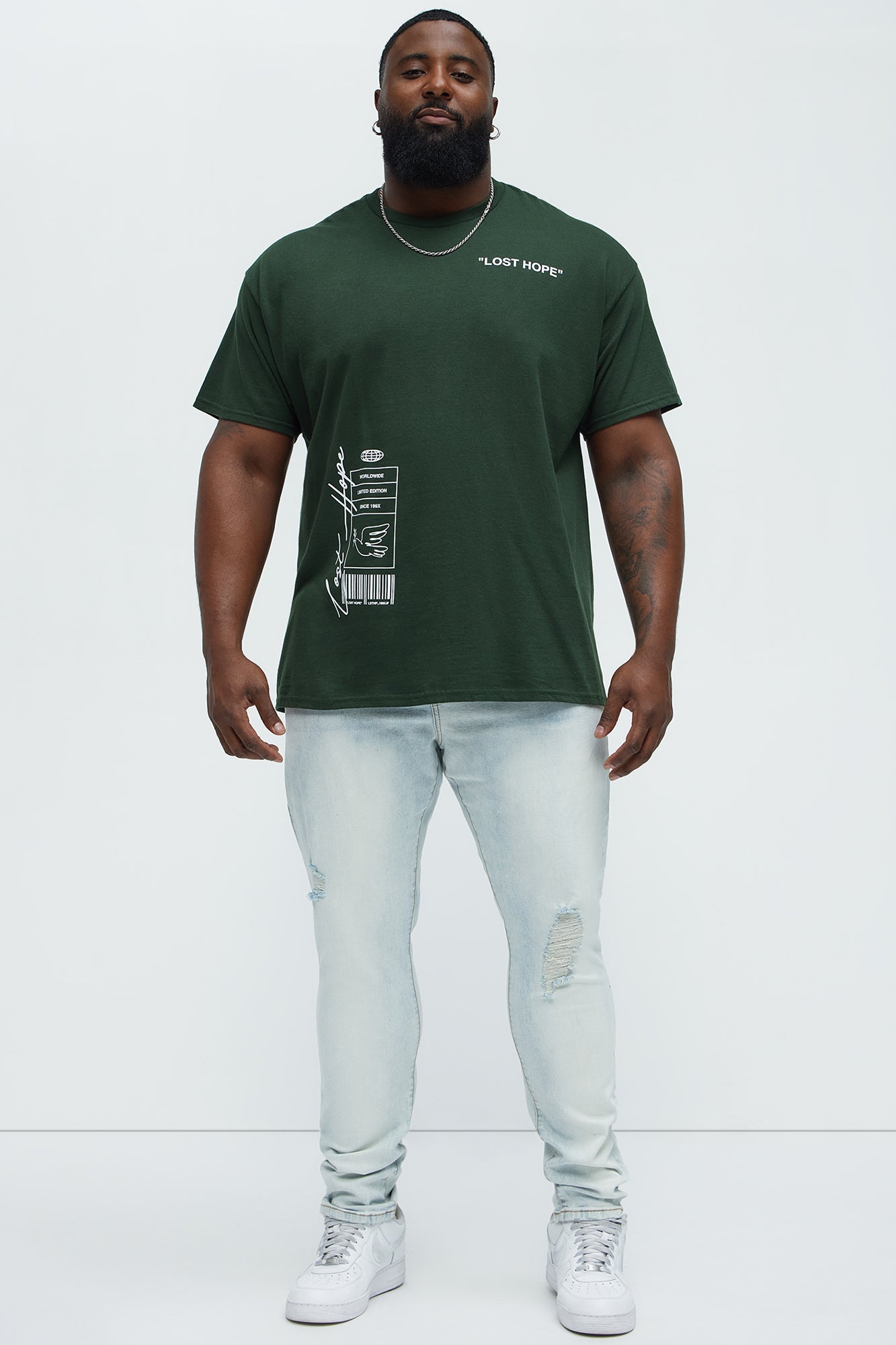 White Bird Short Sleeve Crew Neck T shirt - Hunter Green - Image 8