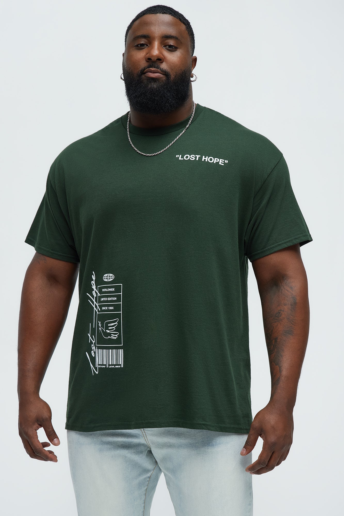 White Bird Short Sleeve Crew Neck T shirt - Hunter Green - Image 7