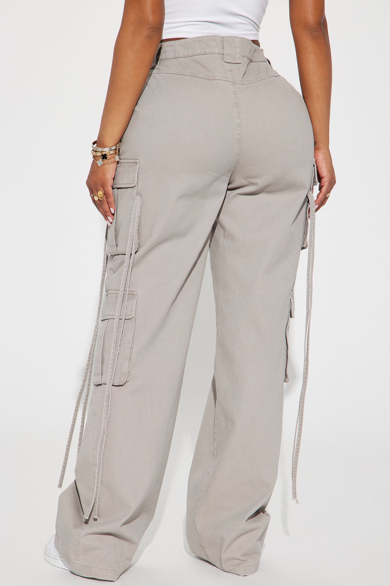 Golden Hour Wide Leg Cargo Pant - Grey - Image 3