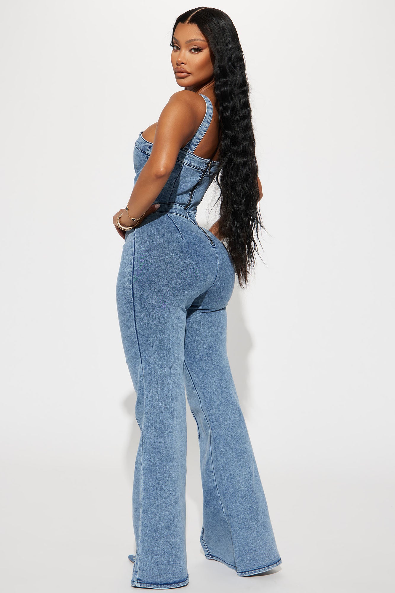 Atlanta Denim Jumpsuit - Light Wash - Image 3