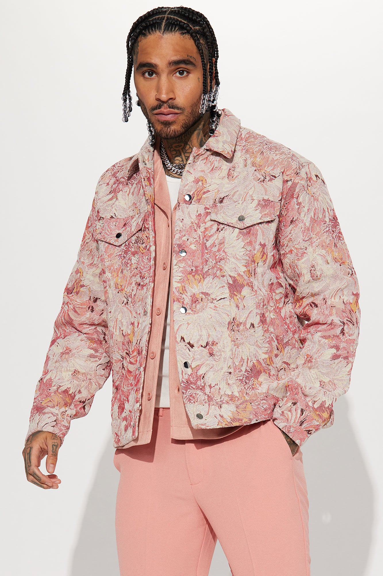 All You Need Is Tapestry Trucker Jacket - Pink/combo - Image 3