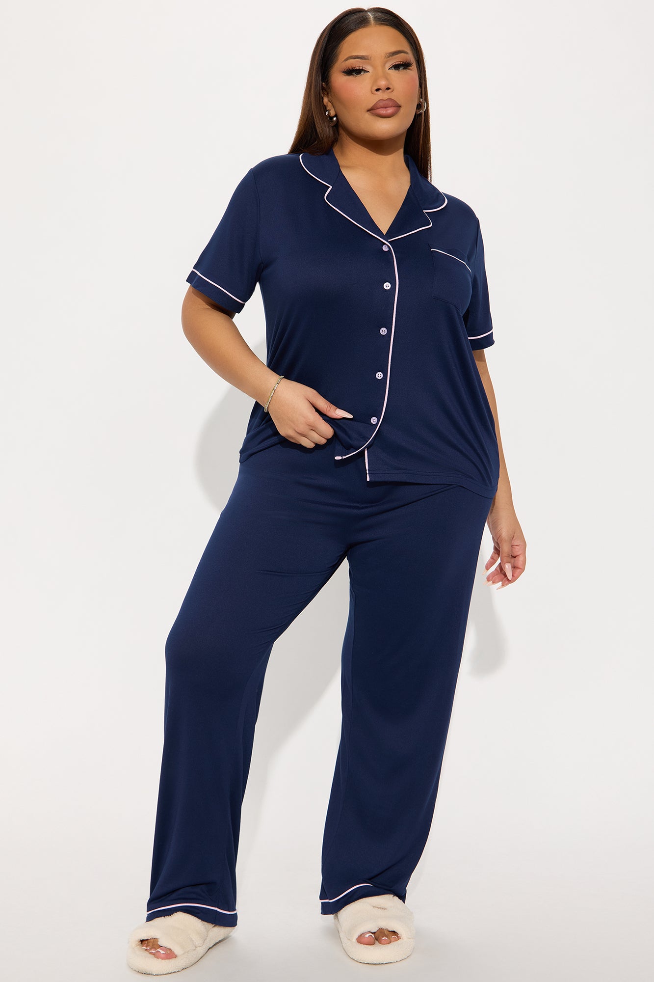 Hit Snooze PJ Pant Set - Navy - Image 4