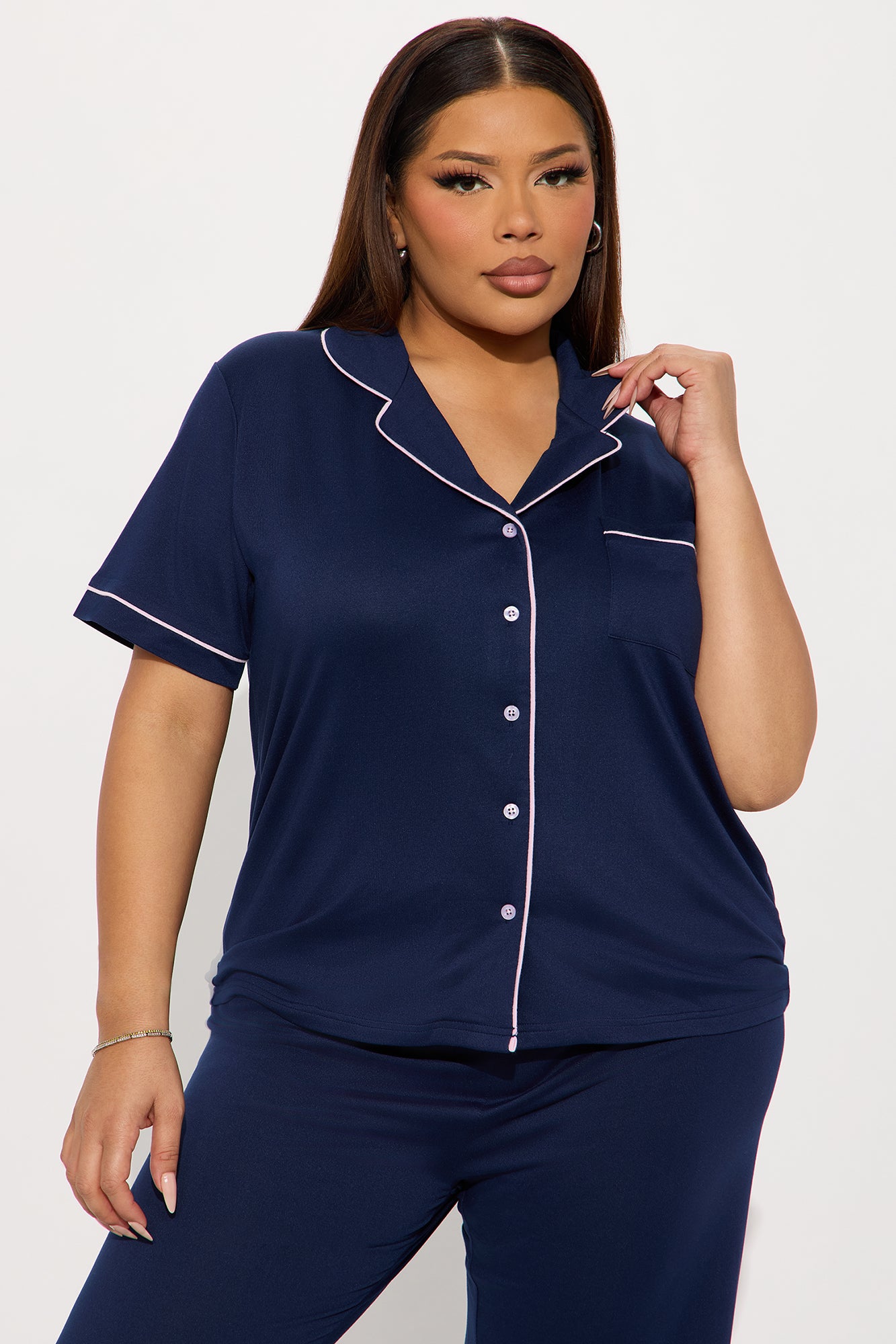 Hit Snooze PJ Pant Set - Navy - Image 5