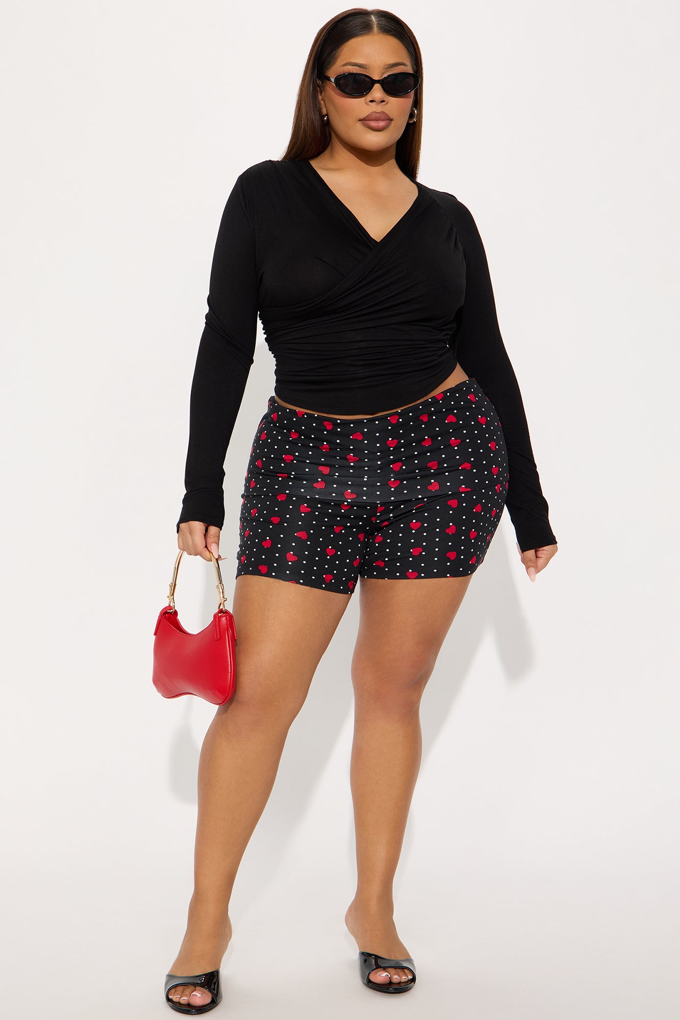Lovers Only Foldover Waistband Short - Black/combo - Image 5