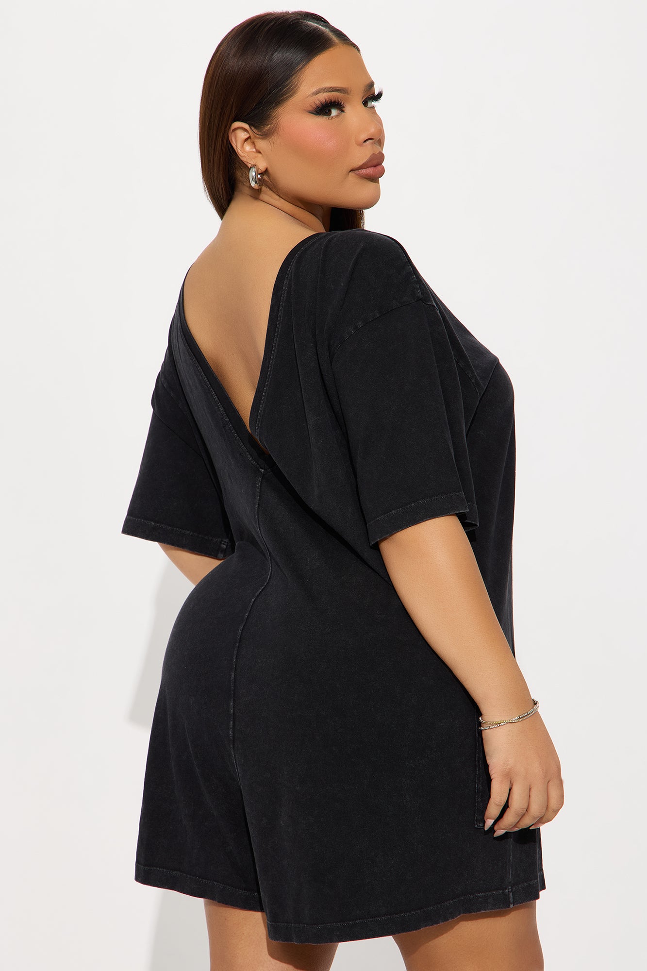The Washed Oversize Romper - Black - Image 6