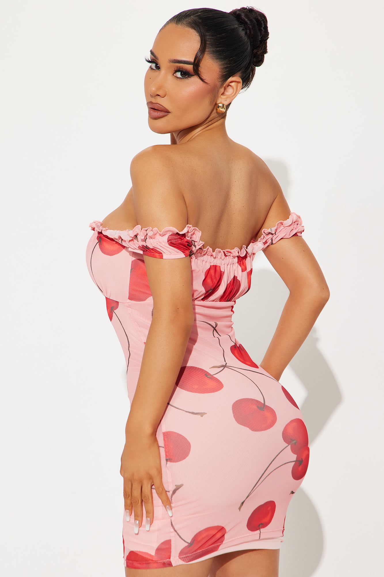 Sweet Treat Cherry Mesh Mini Dress - Pink/combo - Image 3