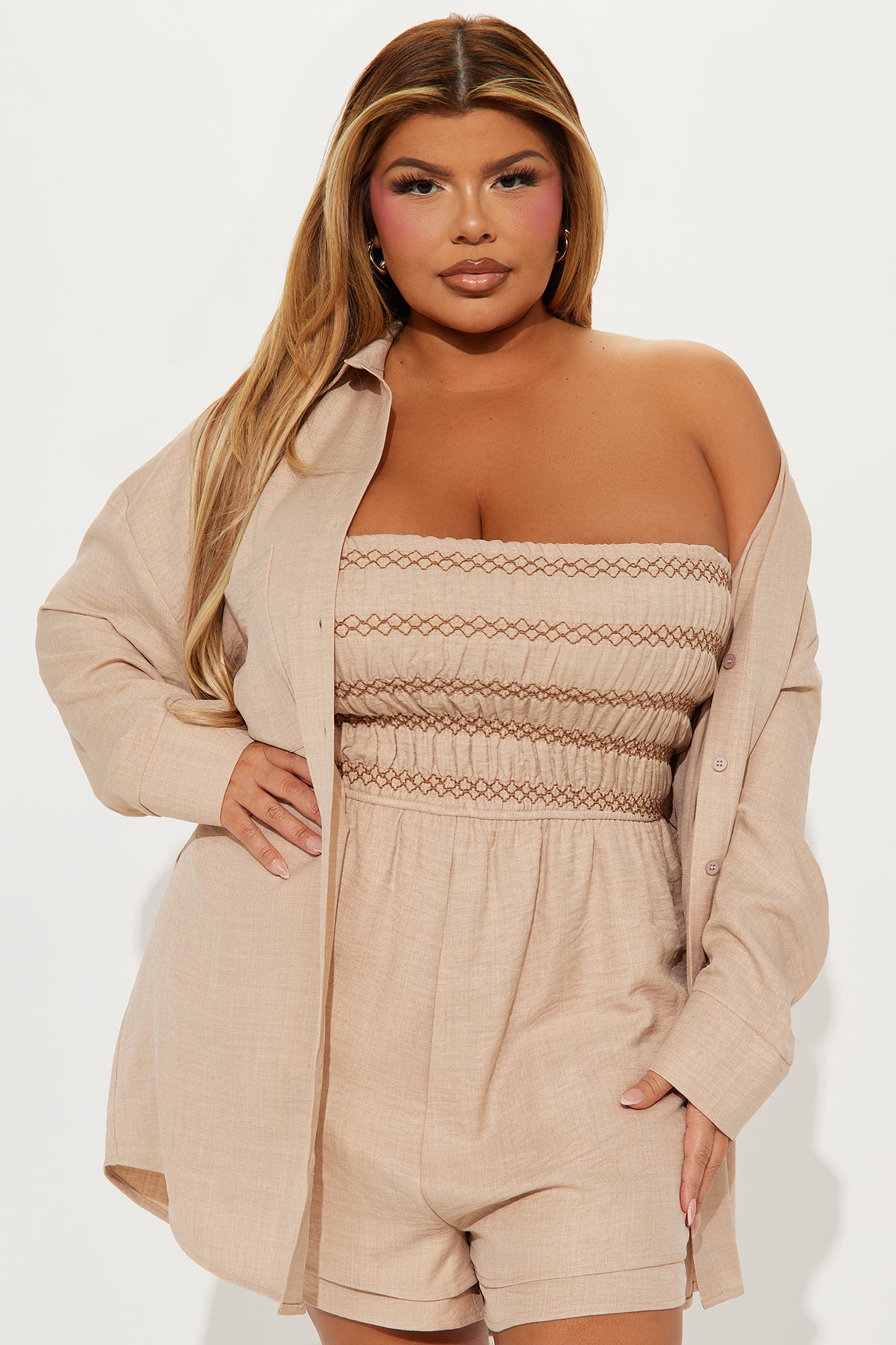 Fine Time Romper Set - Taupe - Image 6