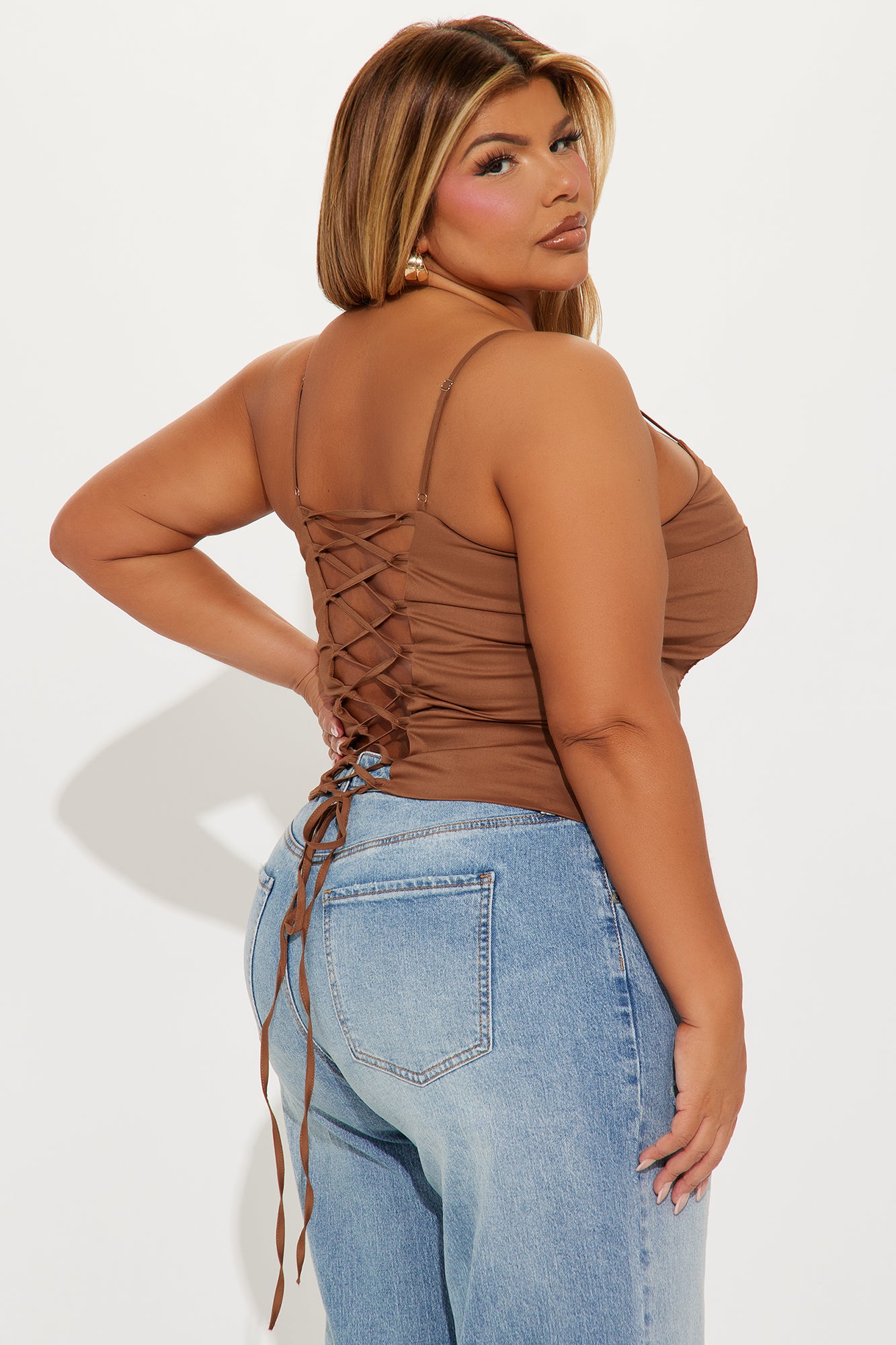Addicted To Me Corset Top - Brown - Image 6