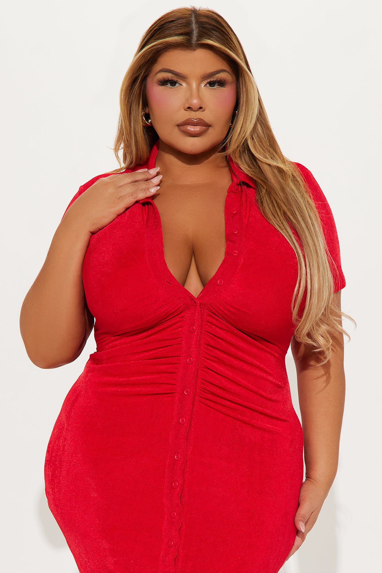 Silky Smooth Slinky Maxi Dress - Red - Image 5