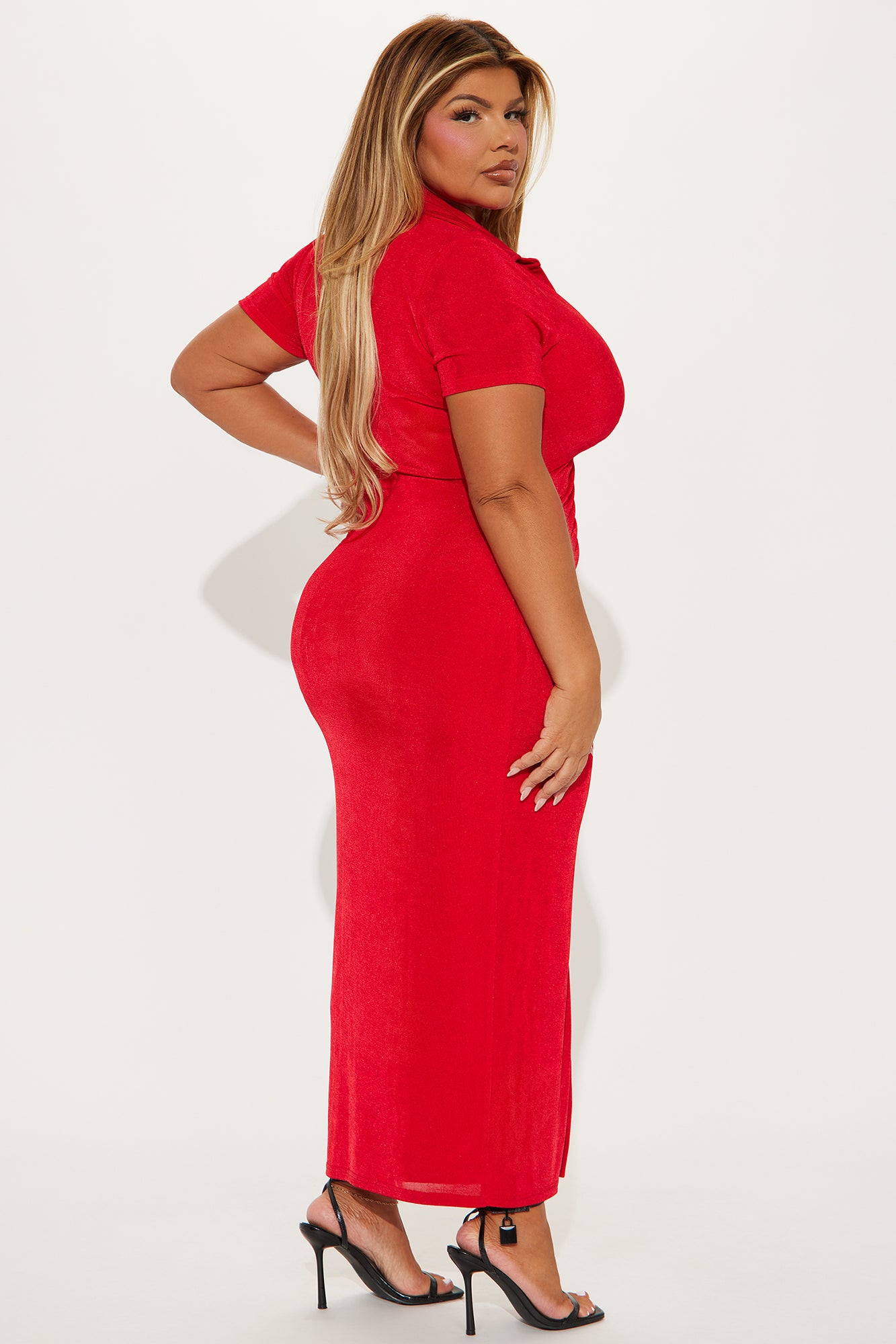 Silky Smooth Slinky Maxi Dress - Red - Image 6