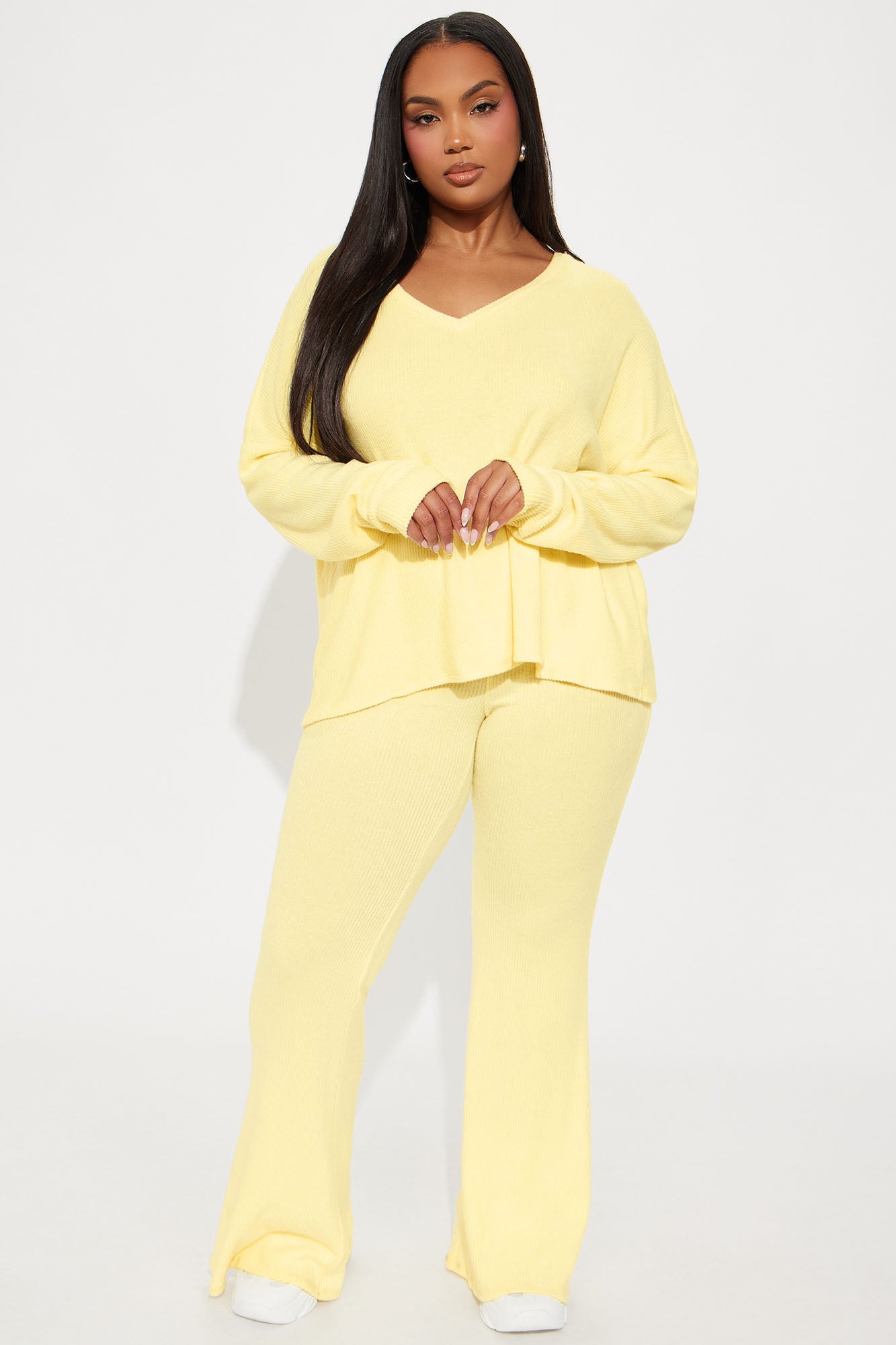 In The Clouds Cozy Pant Set - Butter Yellow - Image 4