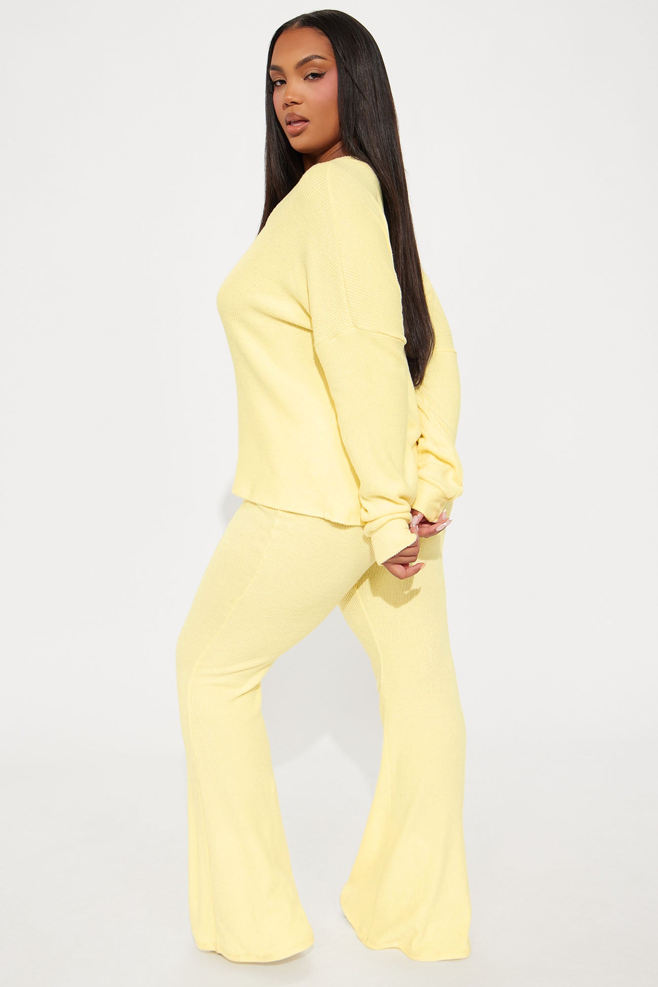 In The Clouds Cozy Pant Set - Butter Yellow - Image 6