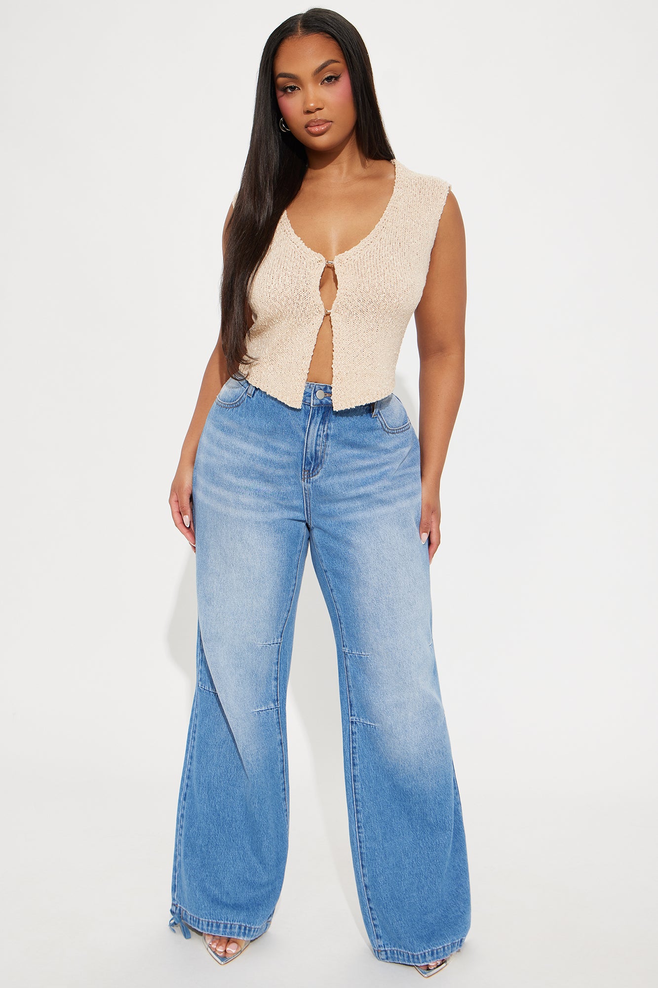 Atheina Sweater Vest Top - Taupe - Image 6