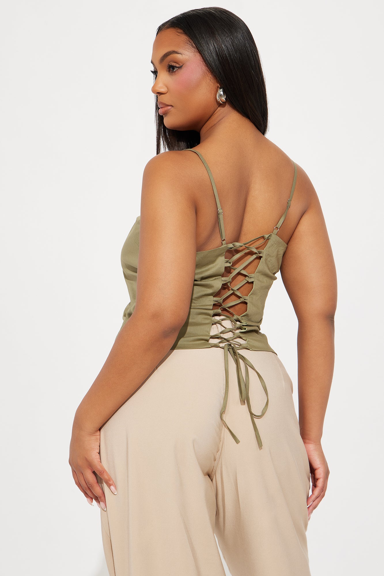 Addicted To Me Corset Top - Olive - Image 6