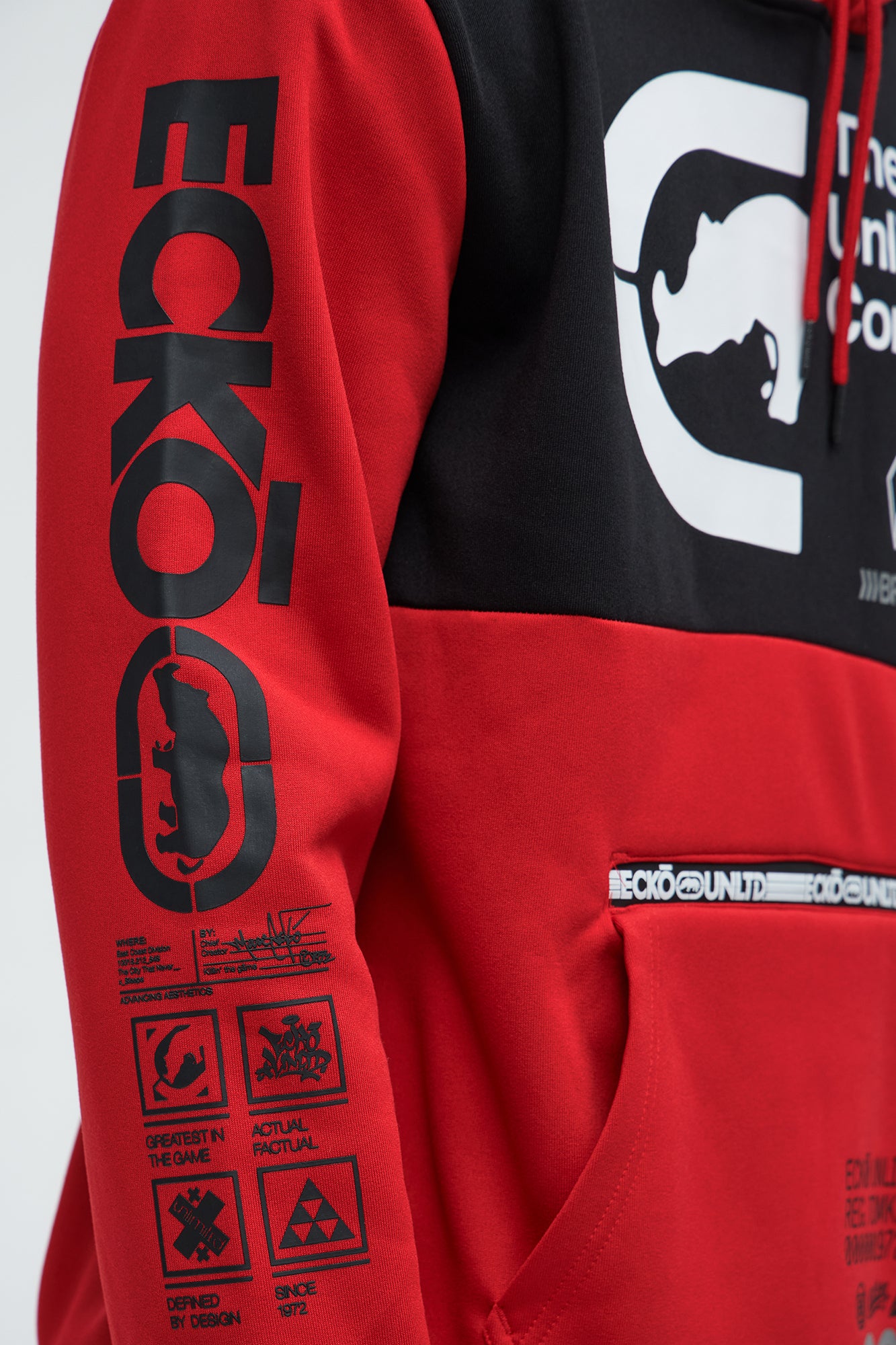 Ecko Unltd Recycle Camo Hoodie - Red/Black - Image 3