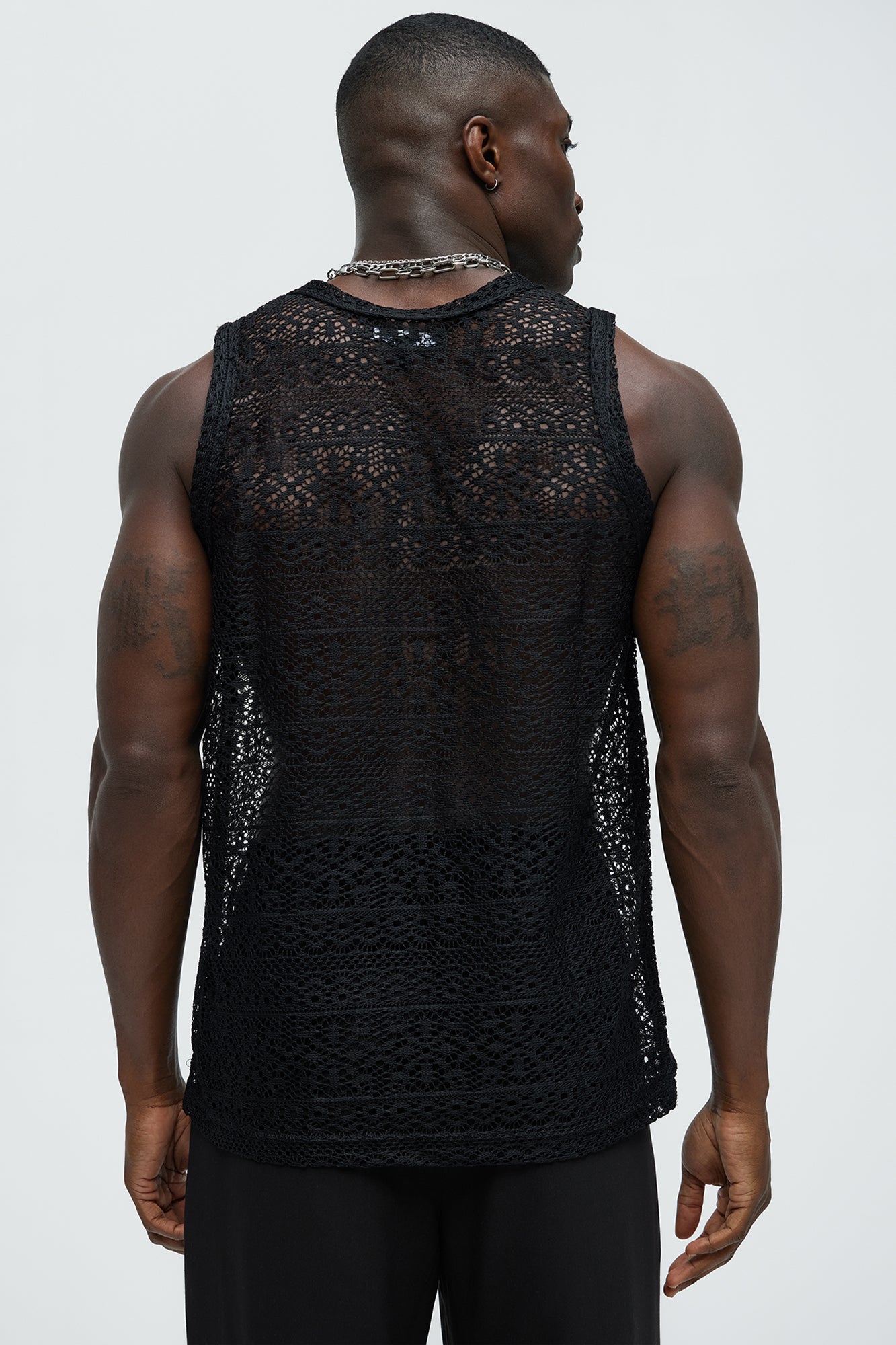 Edson Open Knit Tank - Black - Image 4