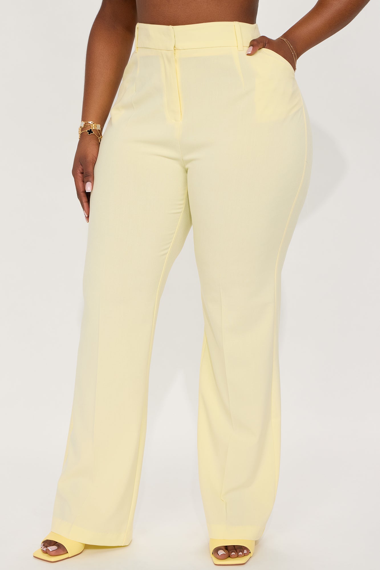 Tasha Dressy High Rise Pants - Butter Yellow - Image 5