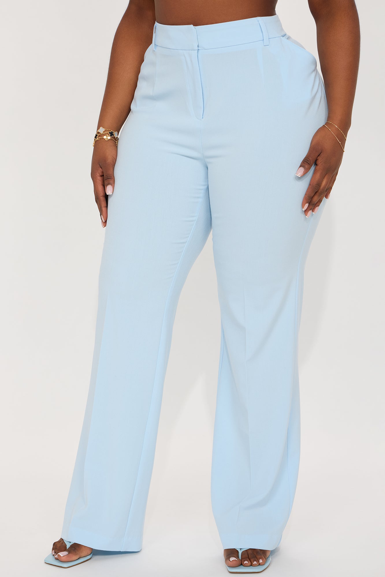Tasha Dressy High Rise Pants - Light Blue - Image 5