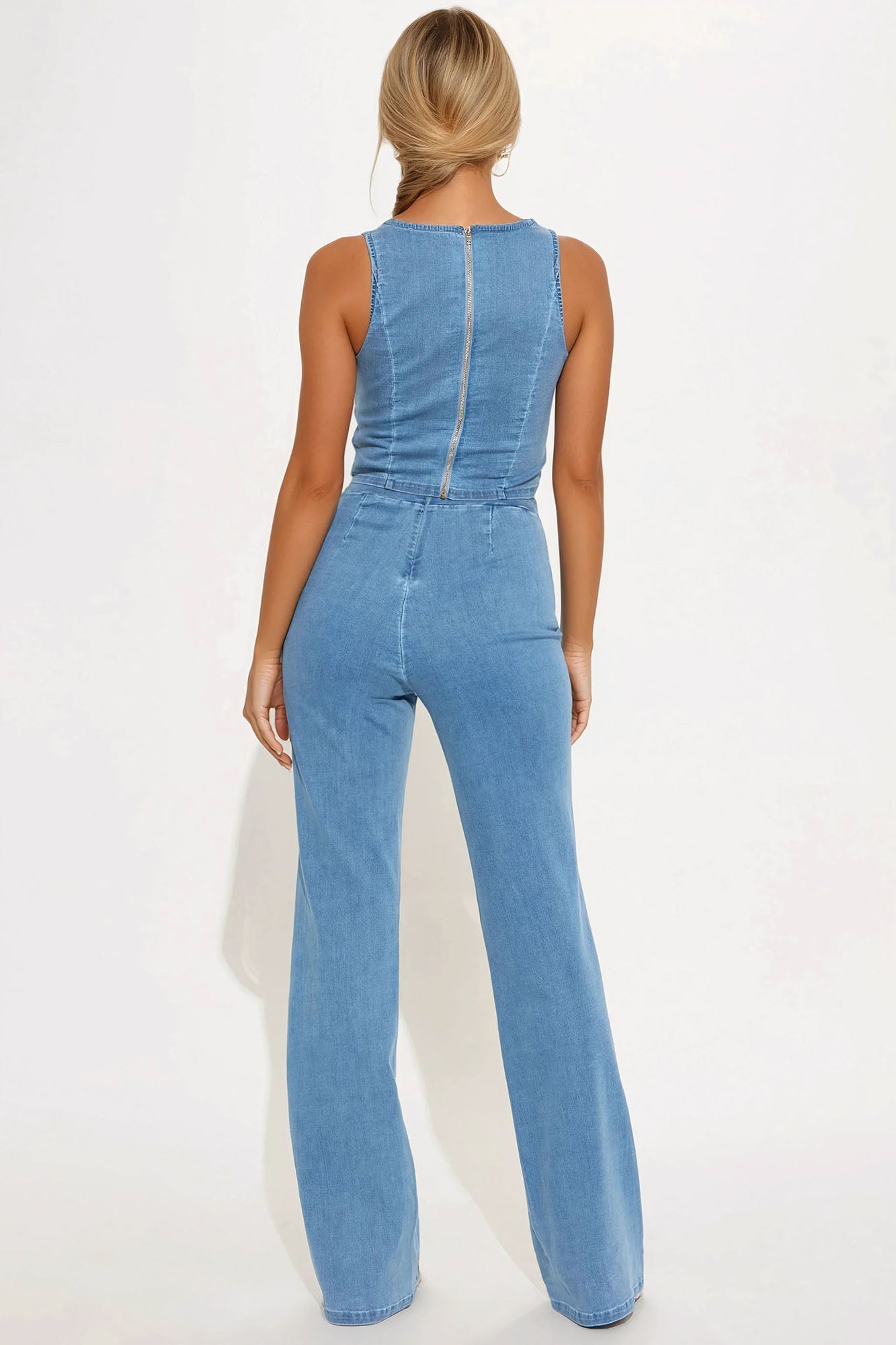 The Savannah Denim Pant Set - Medium Wash - Image 3