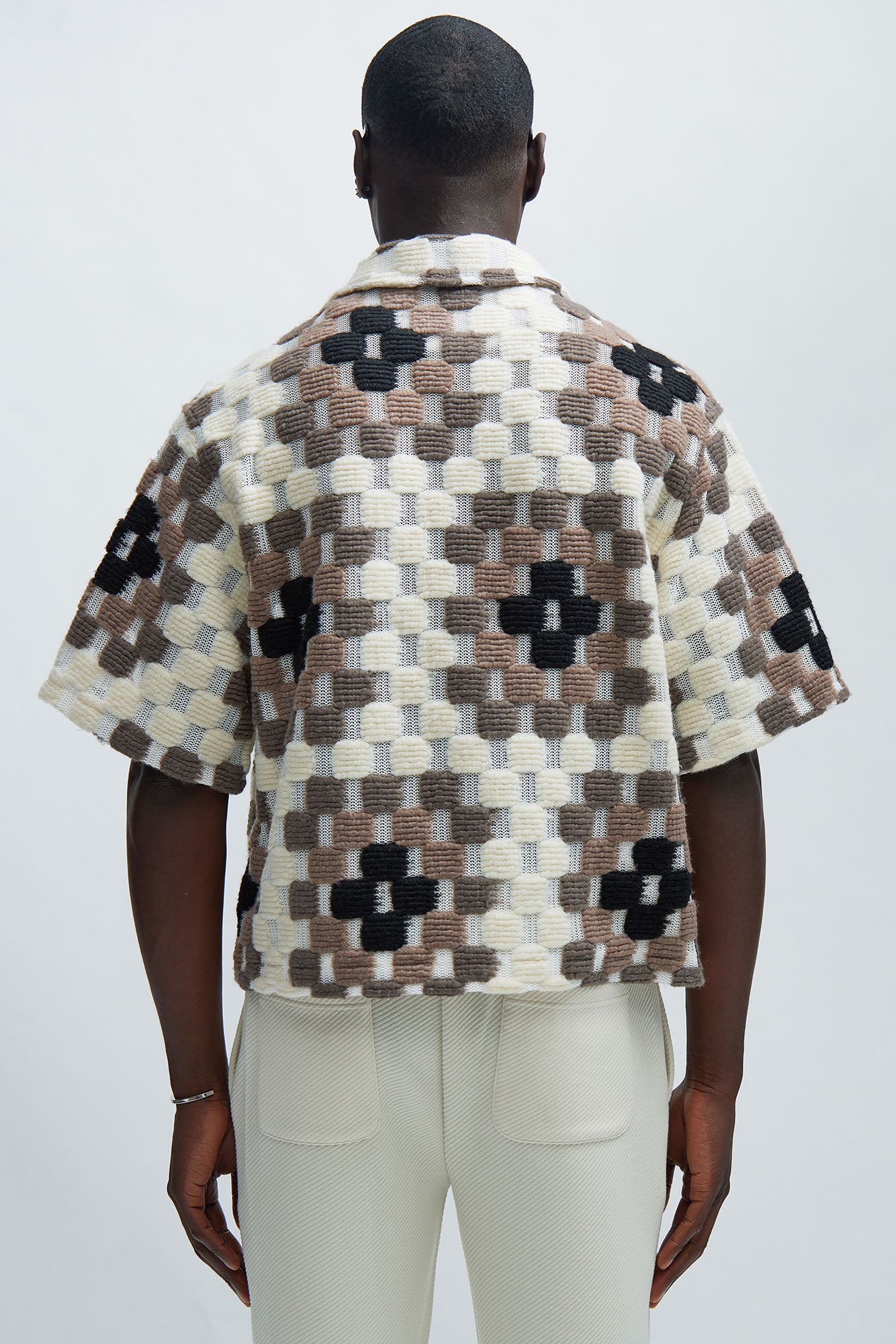 Gaston Jacquard Cropped Shirt - Brown/combo - Image 4