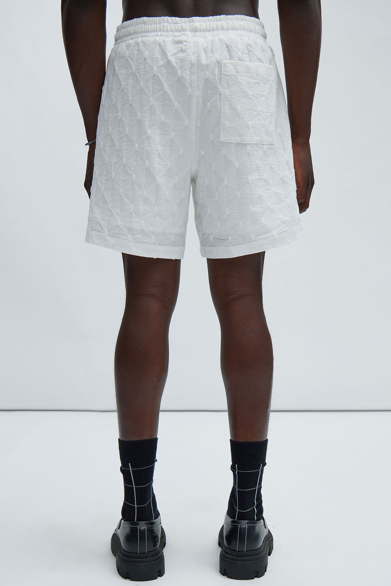 Atticus Textured Warmup Shorts - White - Image 5