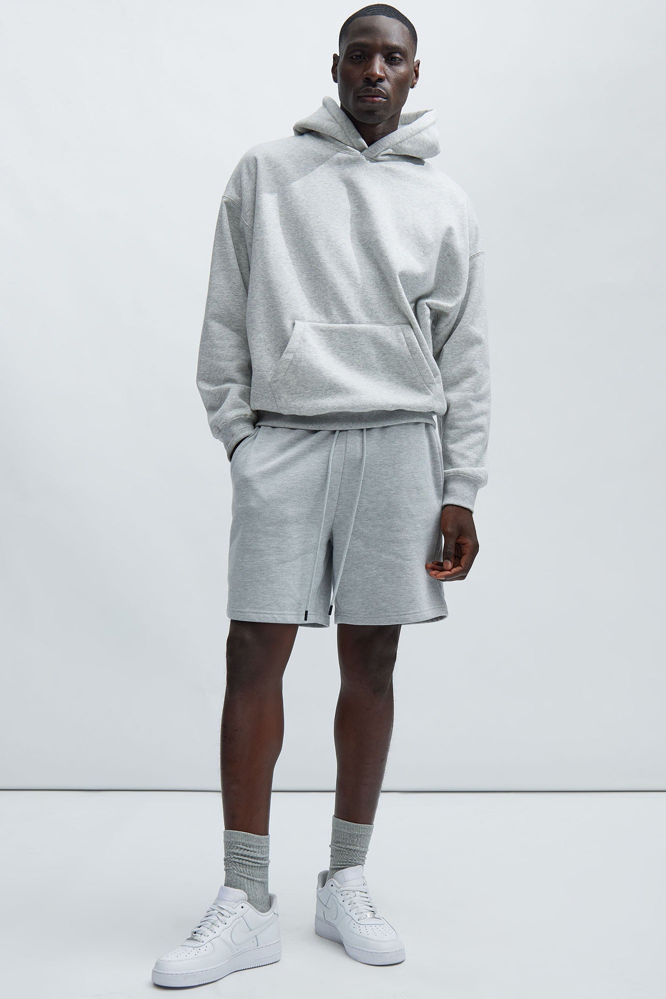 Tyson Sweatshort - Heather Grey - Image 3