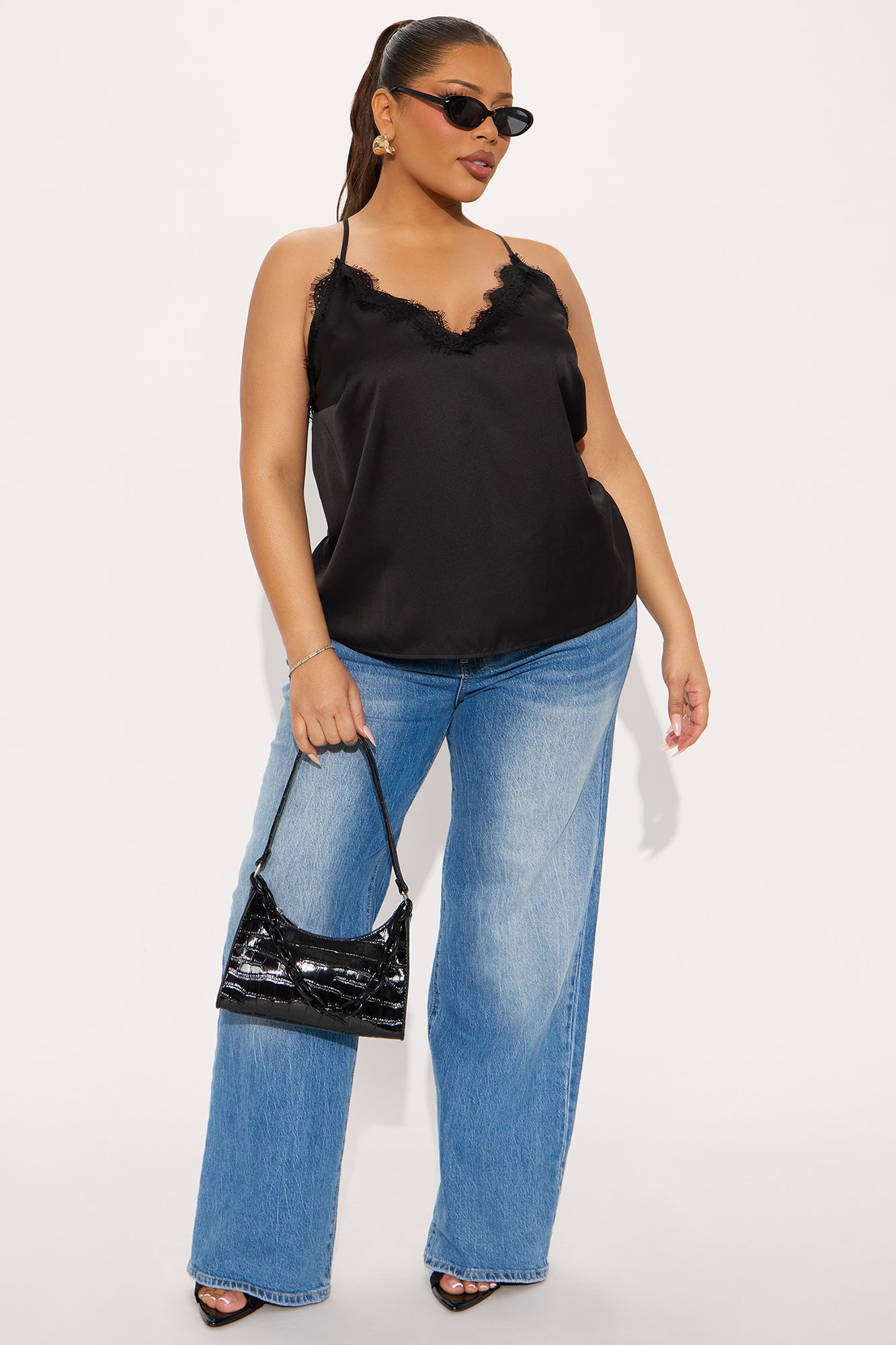 Living In Lace Cami Top - Black - Image 5