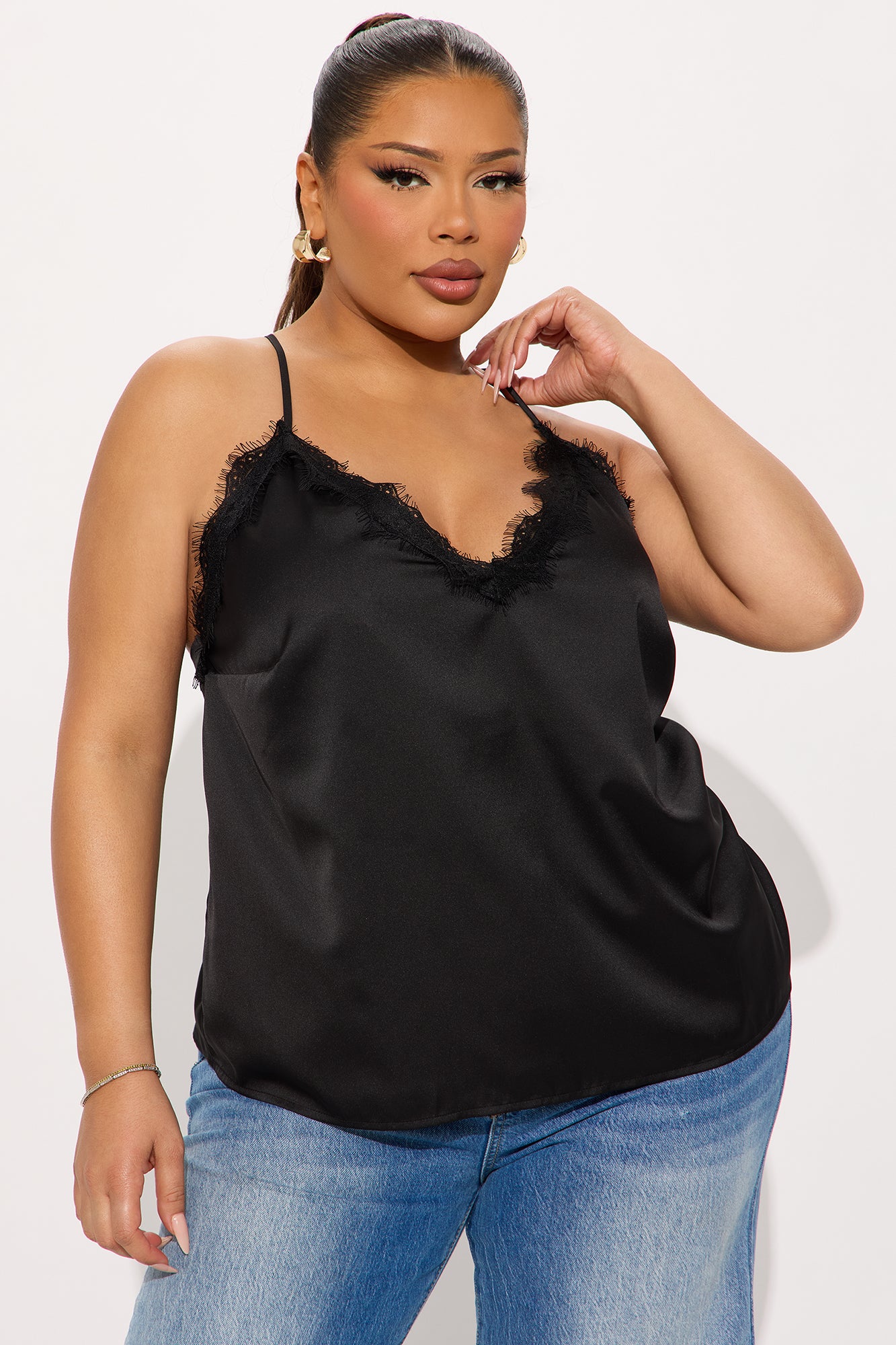 Living In Lace Cami Top - Black - Image 4