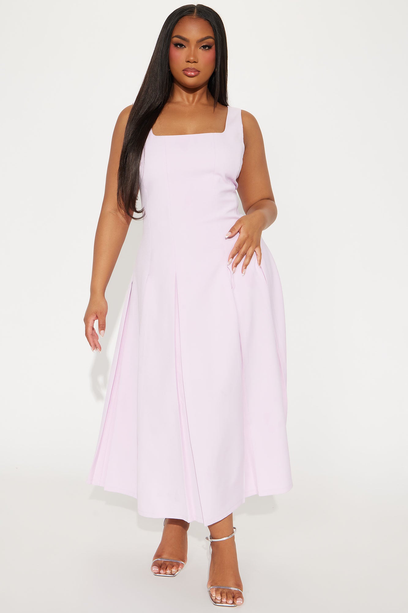 Sunday Service Pleated Midi Dress - Lavender - Image 4