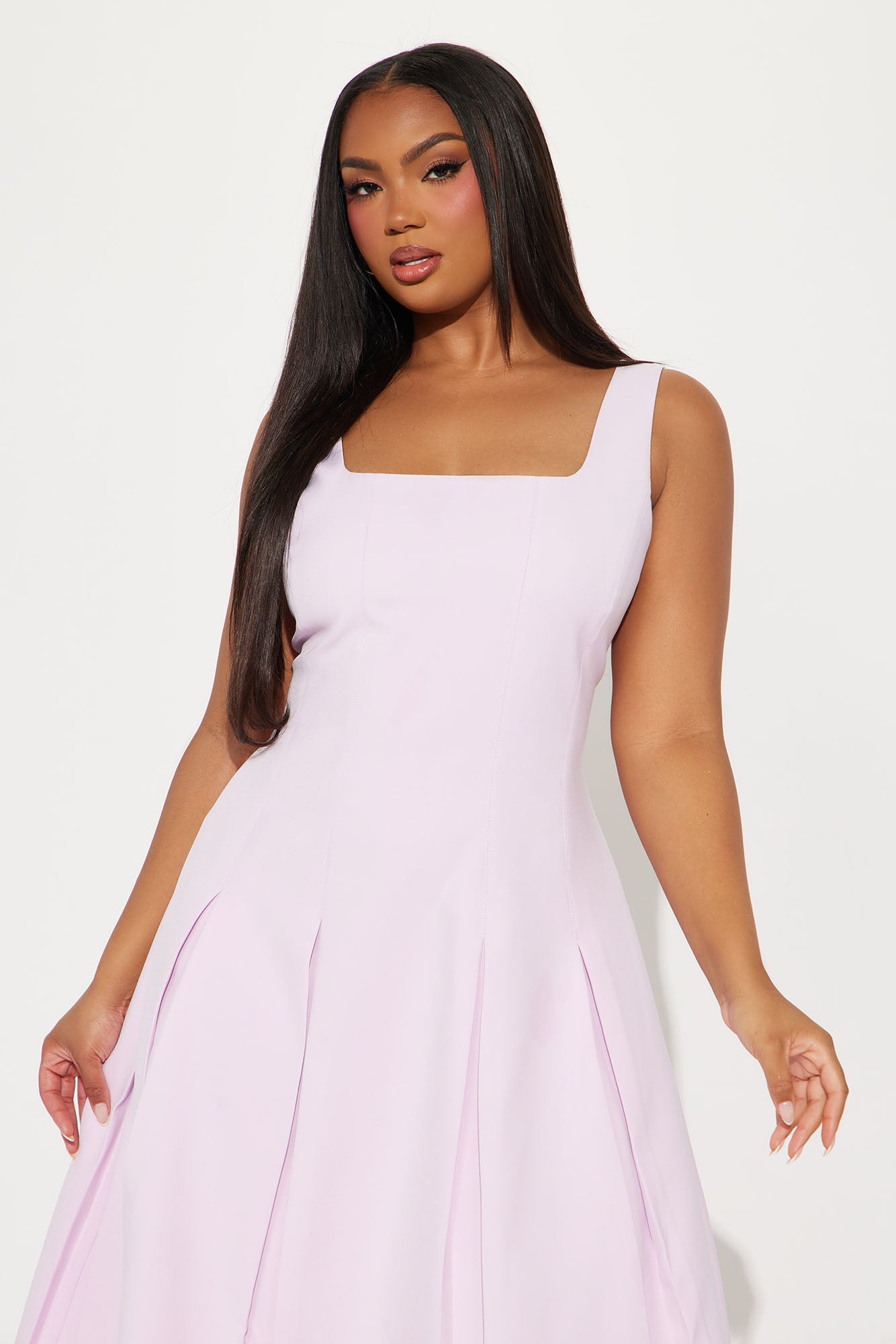 Sunday Service Pleated Midi Dress - Lavender - Image 5