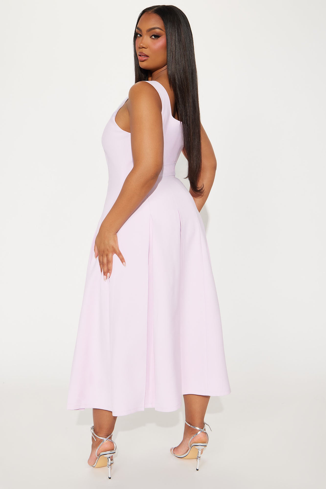 Sunday Service Pleated Midi Dress - Lavender - Image 6