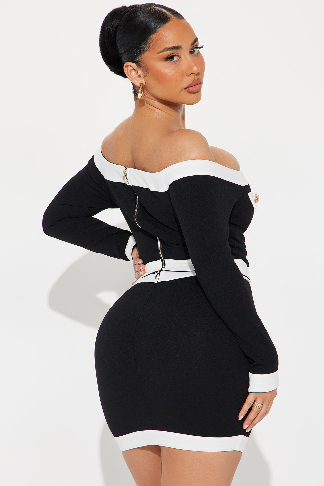 The Stella Skirt Set - Black/White - Image 3
