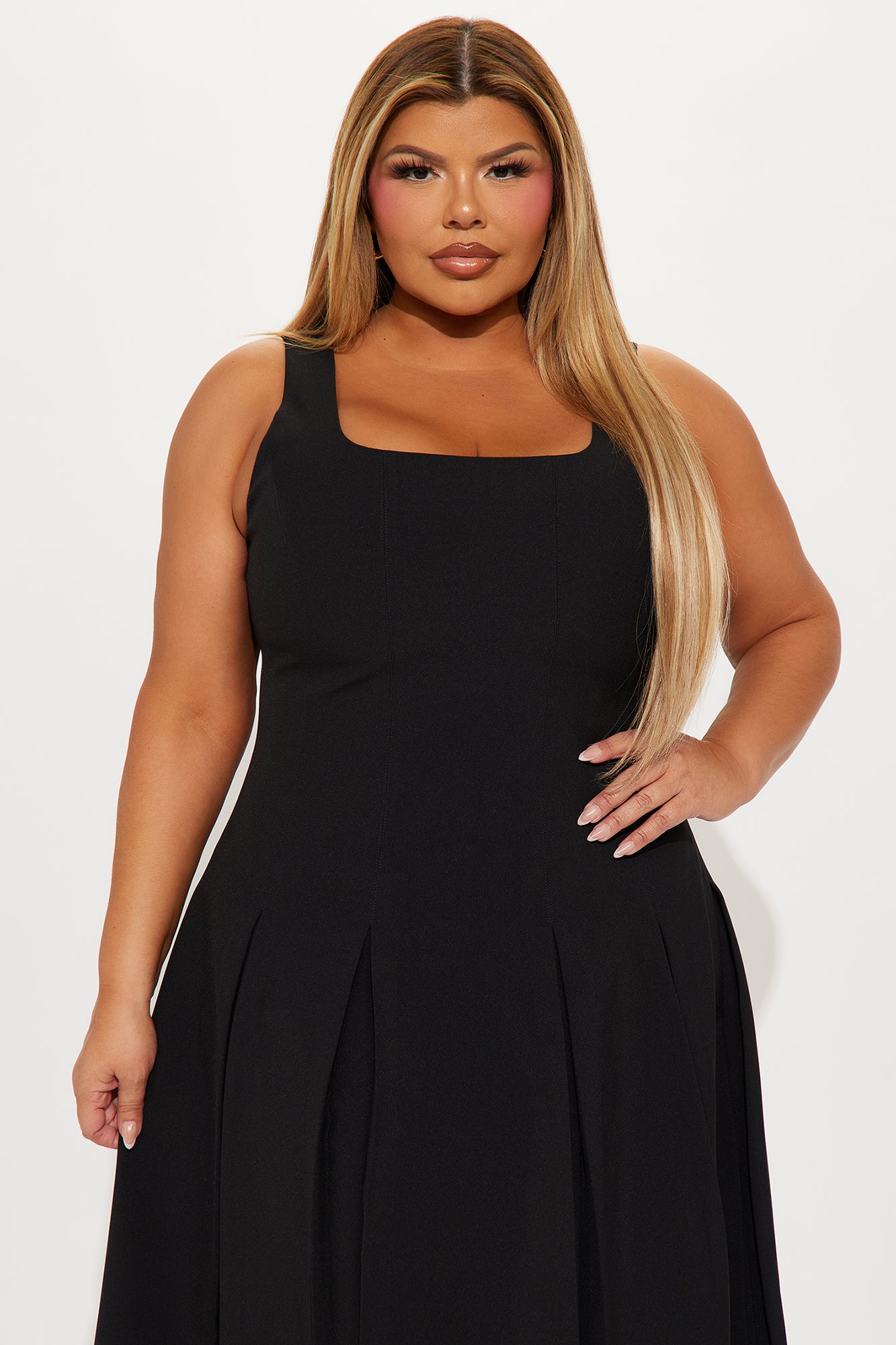 Sunday Service Pleated Midi Dress - Black - Image 5