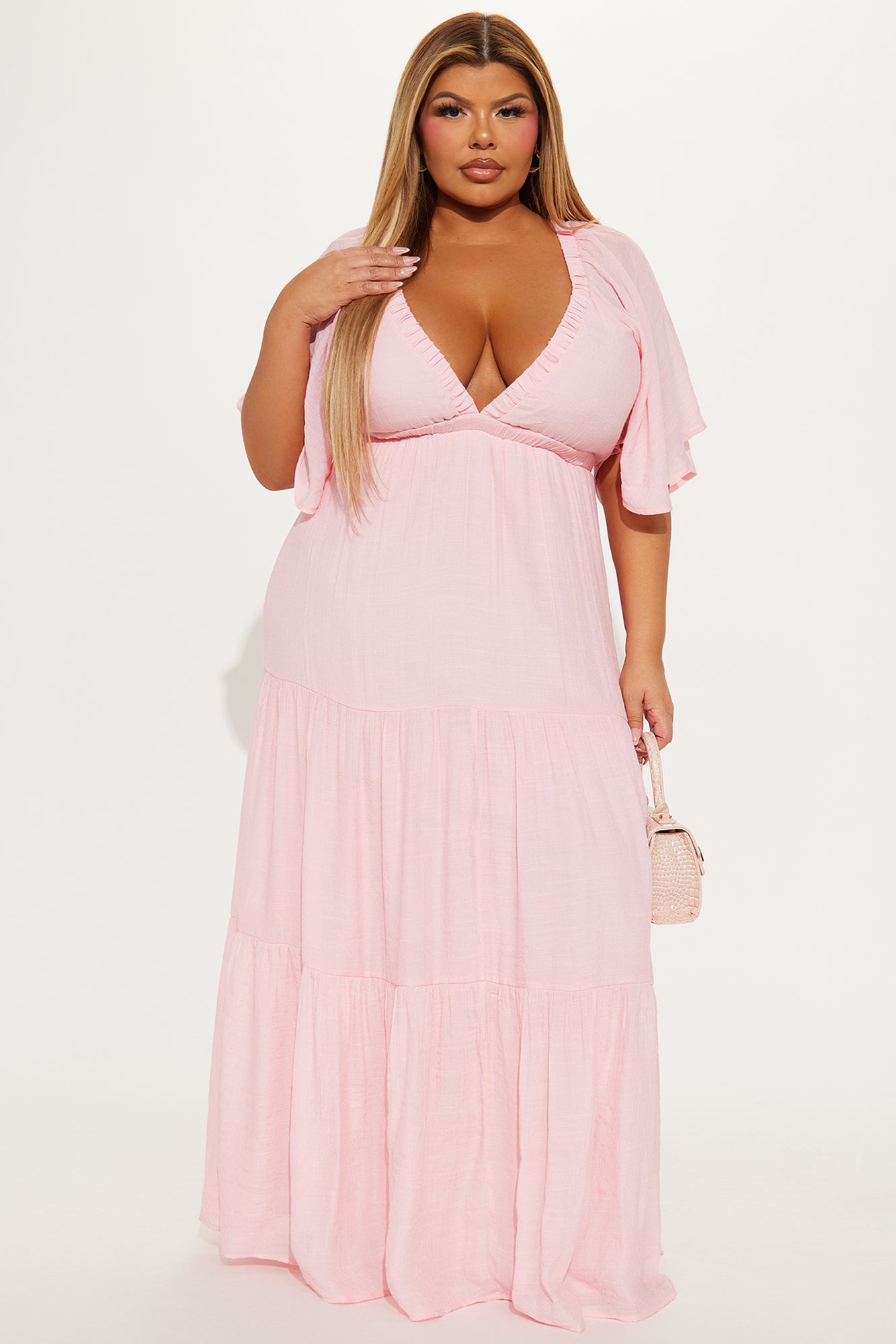 Elena Ruffle Maxi Dress - Blush - Image 4