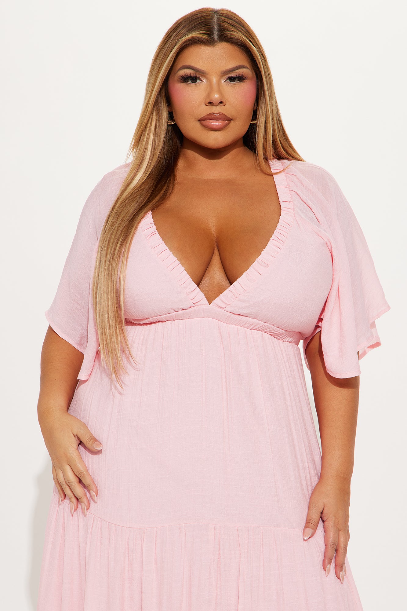 Elena Ruffle Maxi Dress - Blush - Image 5