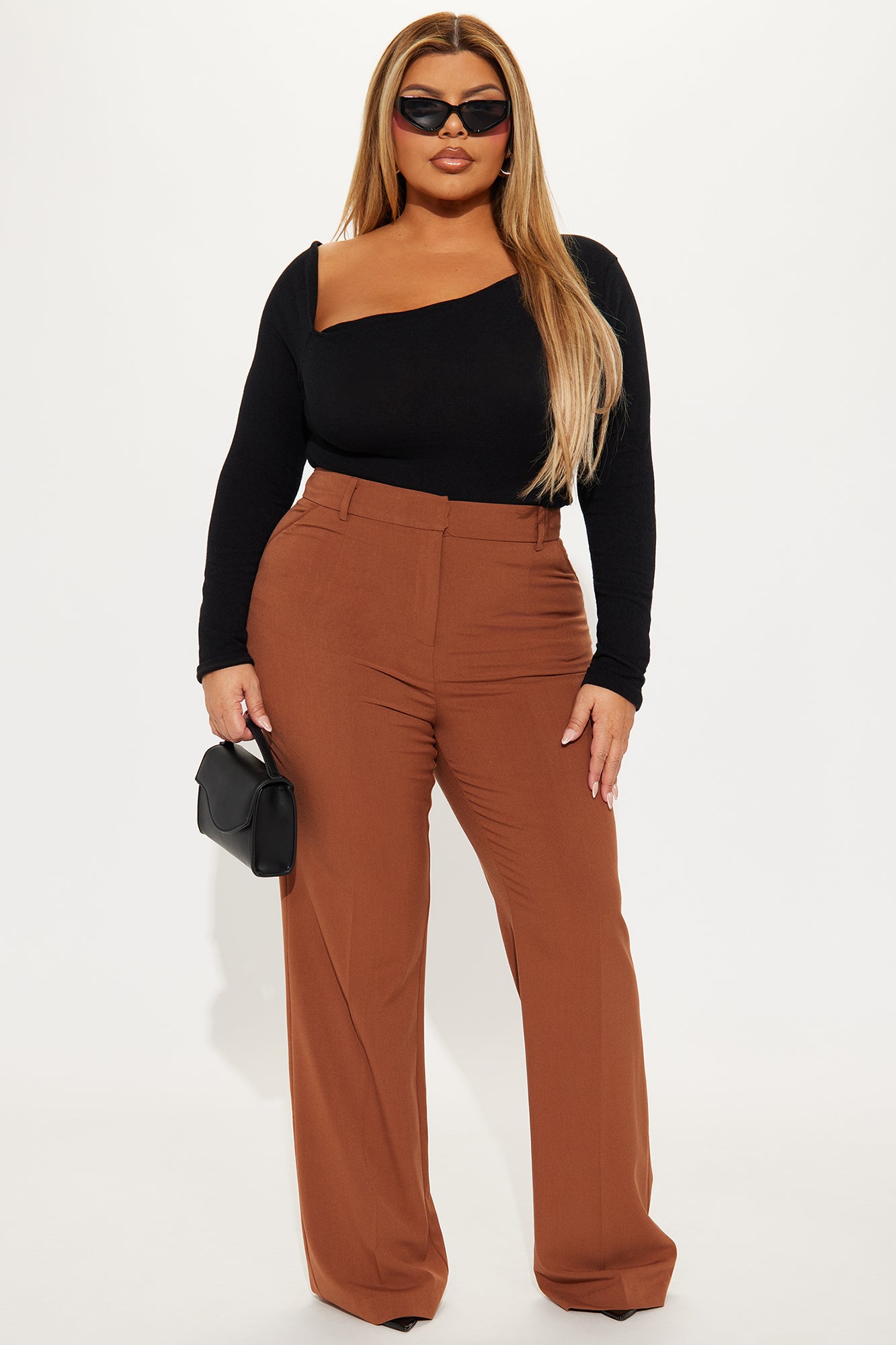Tasha Dressy High Rise Pants - Mocha - Image 4